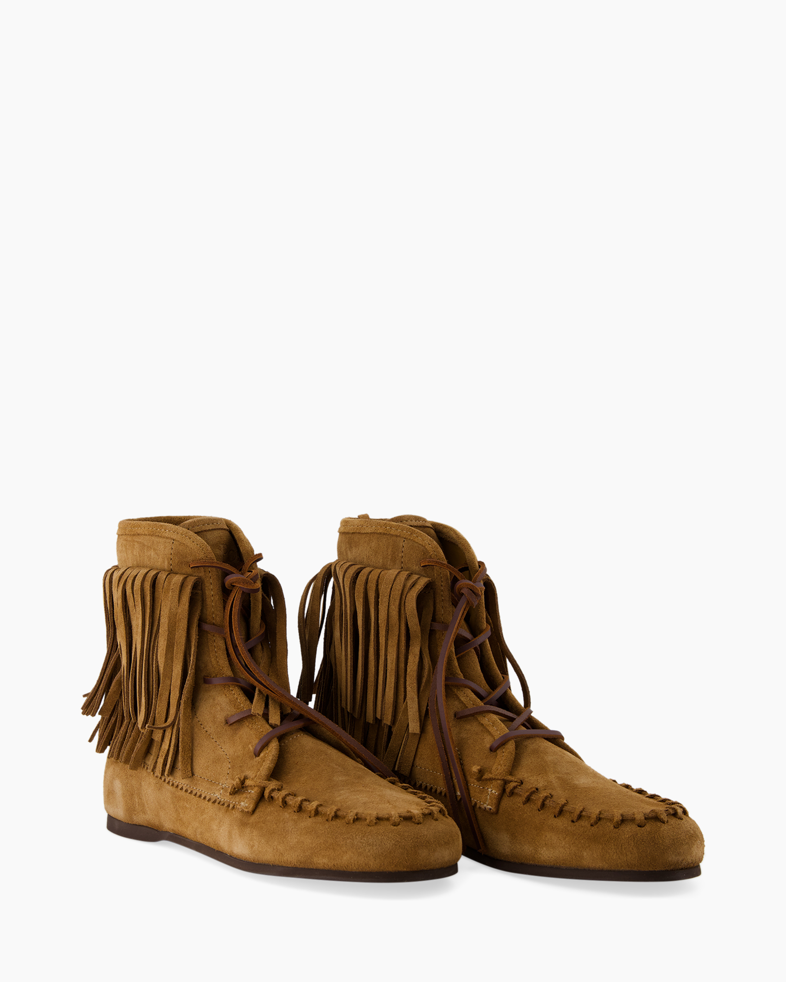 ankle boot, fringe, suede, lacing, moccasin style