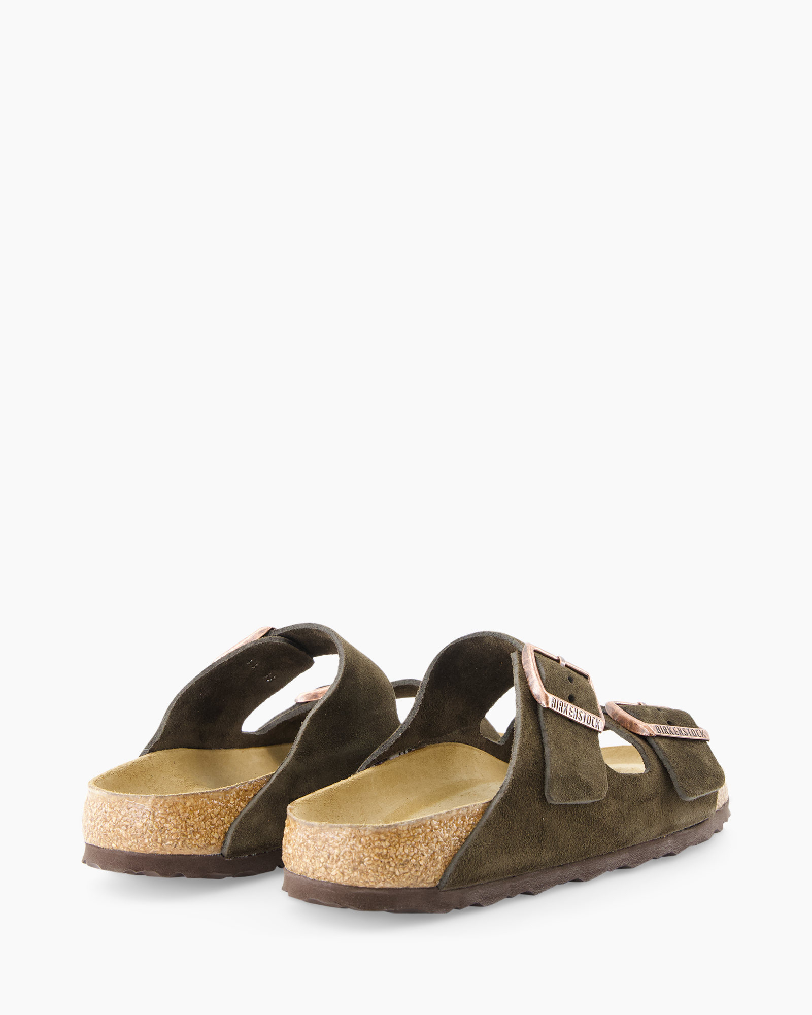 sandals, open-toe, green, suede, cork sole