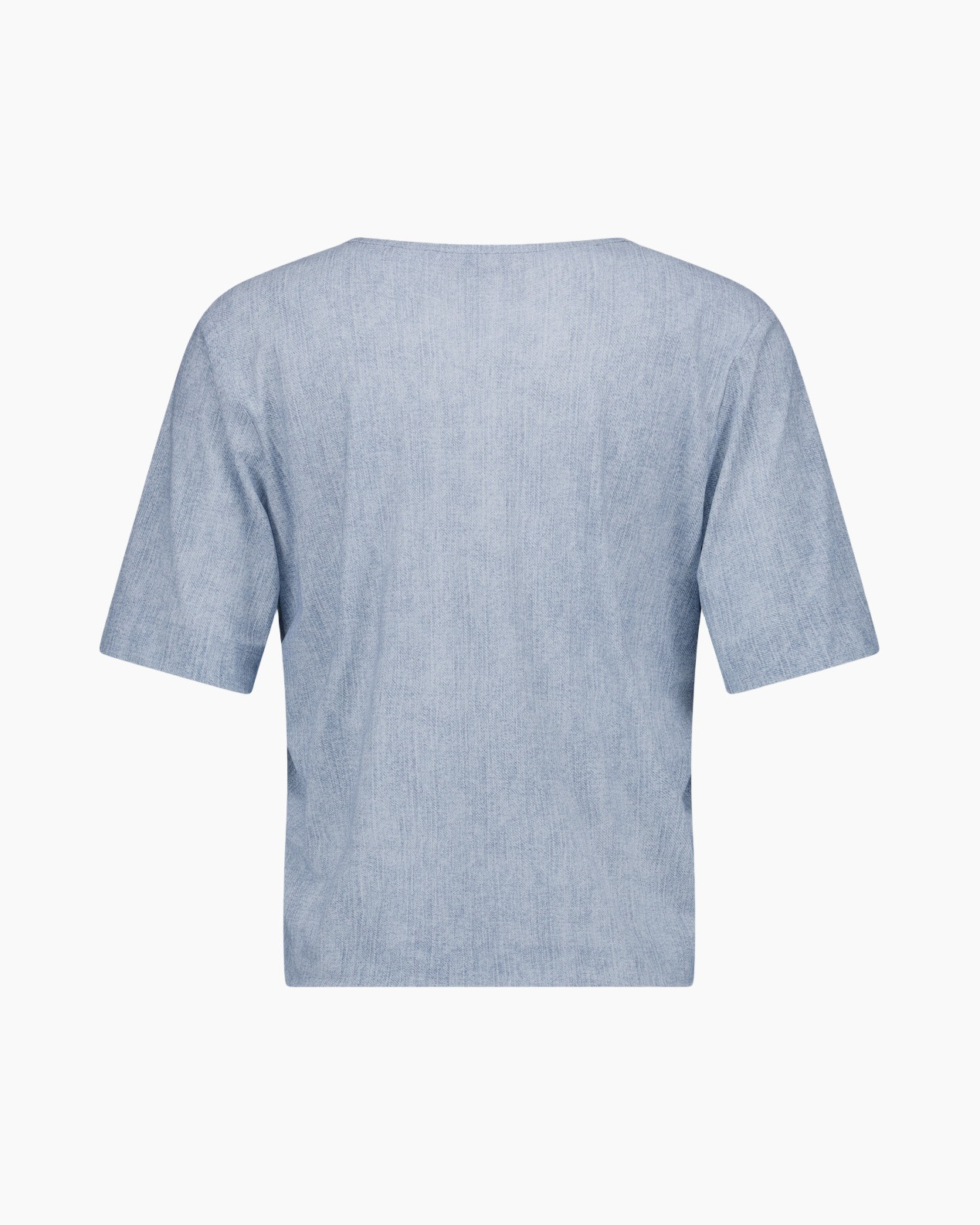 linen, short-sleeve, light-blue, t-shirt, back-view