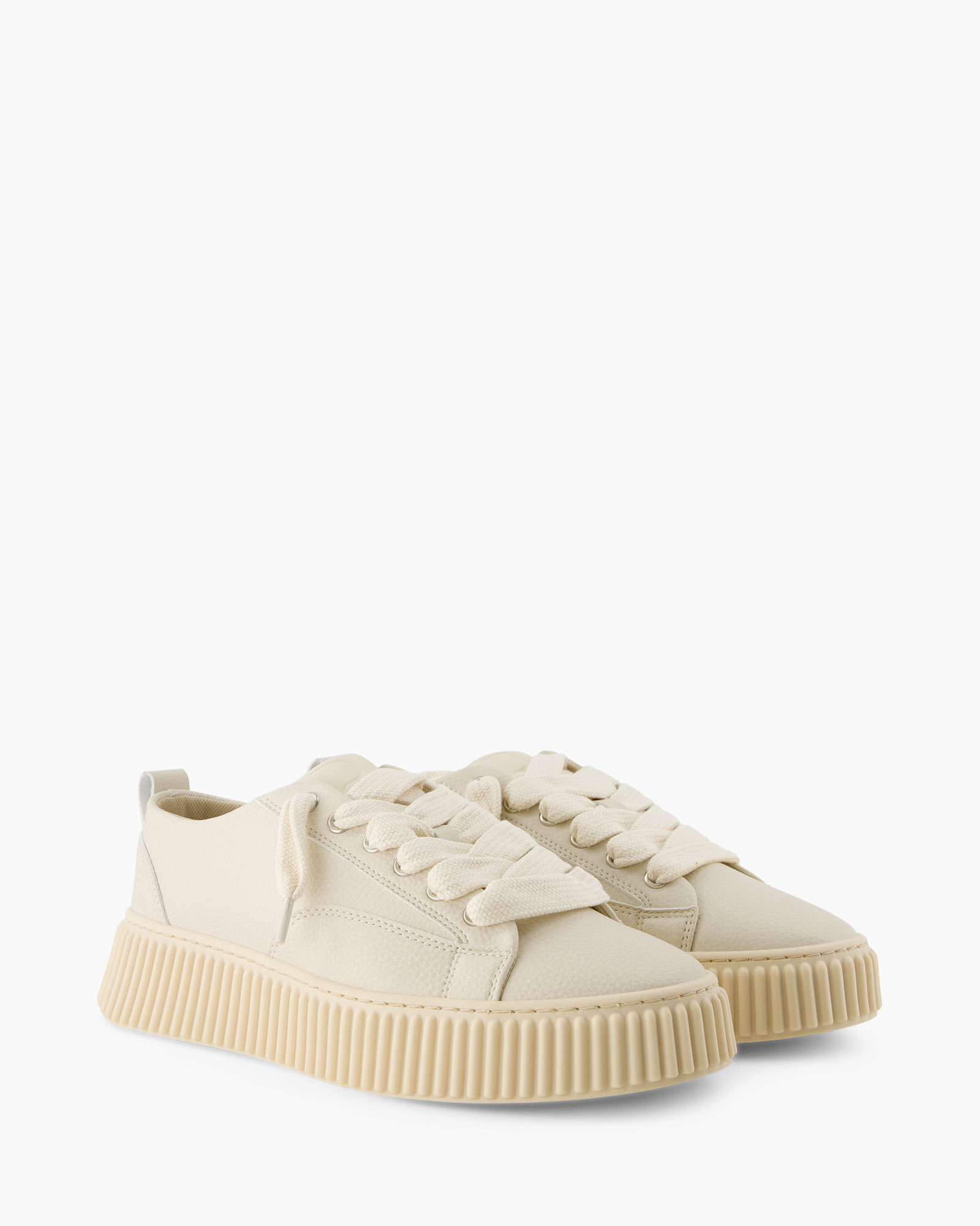 canvas, cream, platform, lace-up, shoe