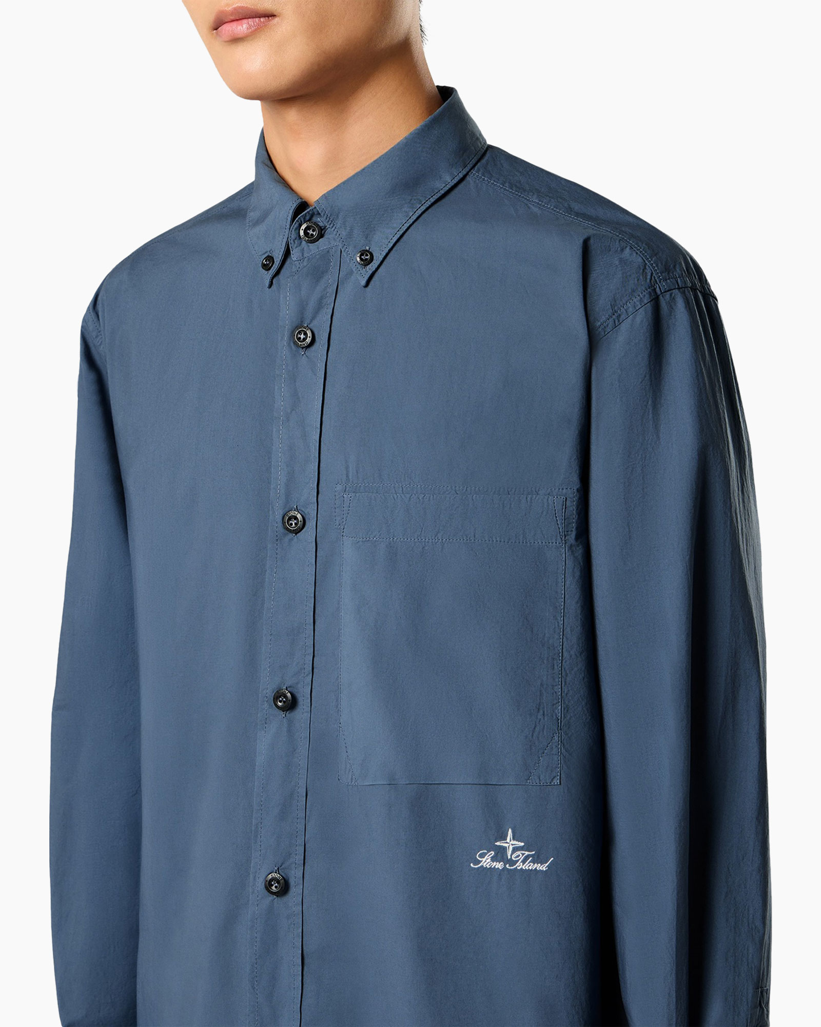 oxford shirt, button-up, long sleeve, blue, pocket