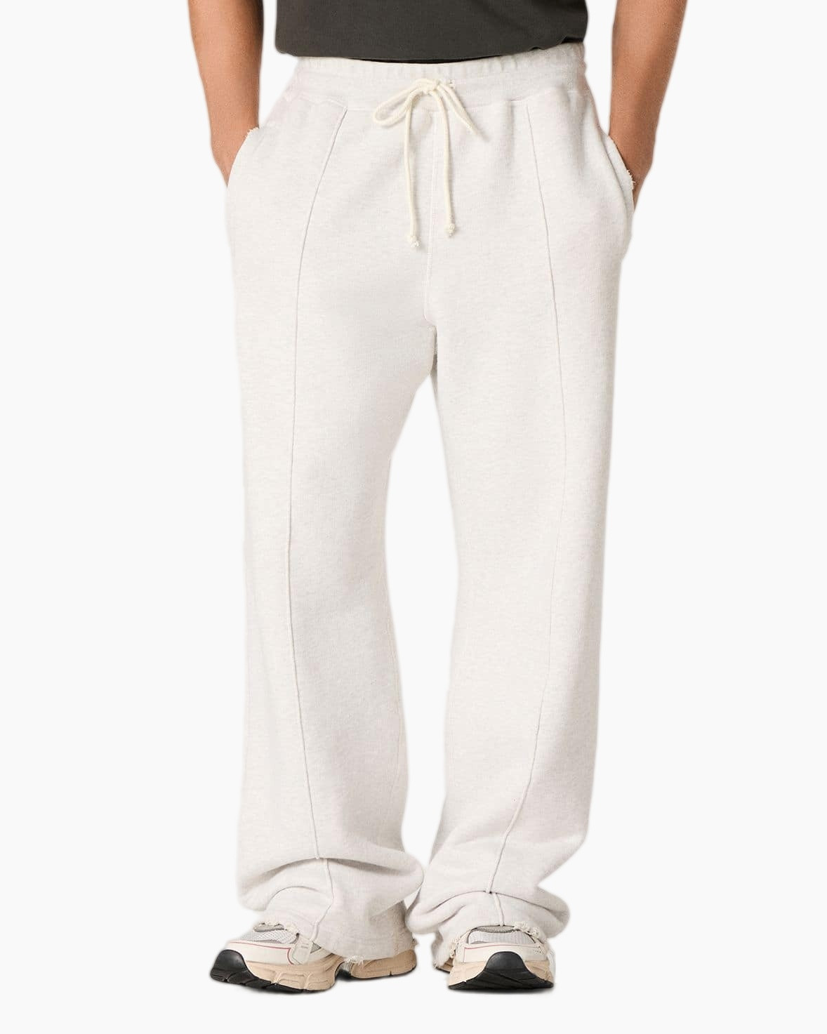 sweatpants, drawstring, wide-leg, beige, pockets