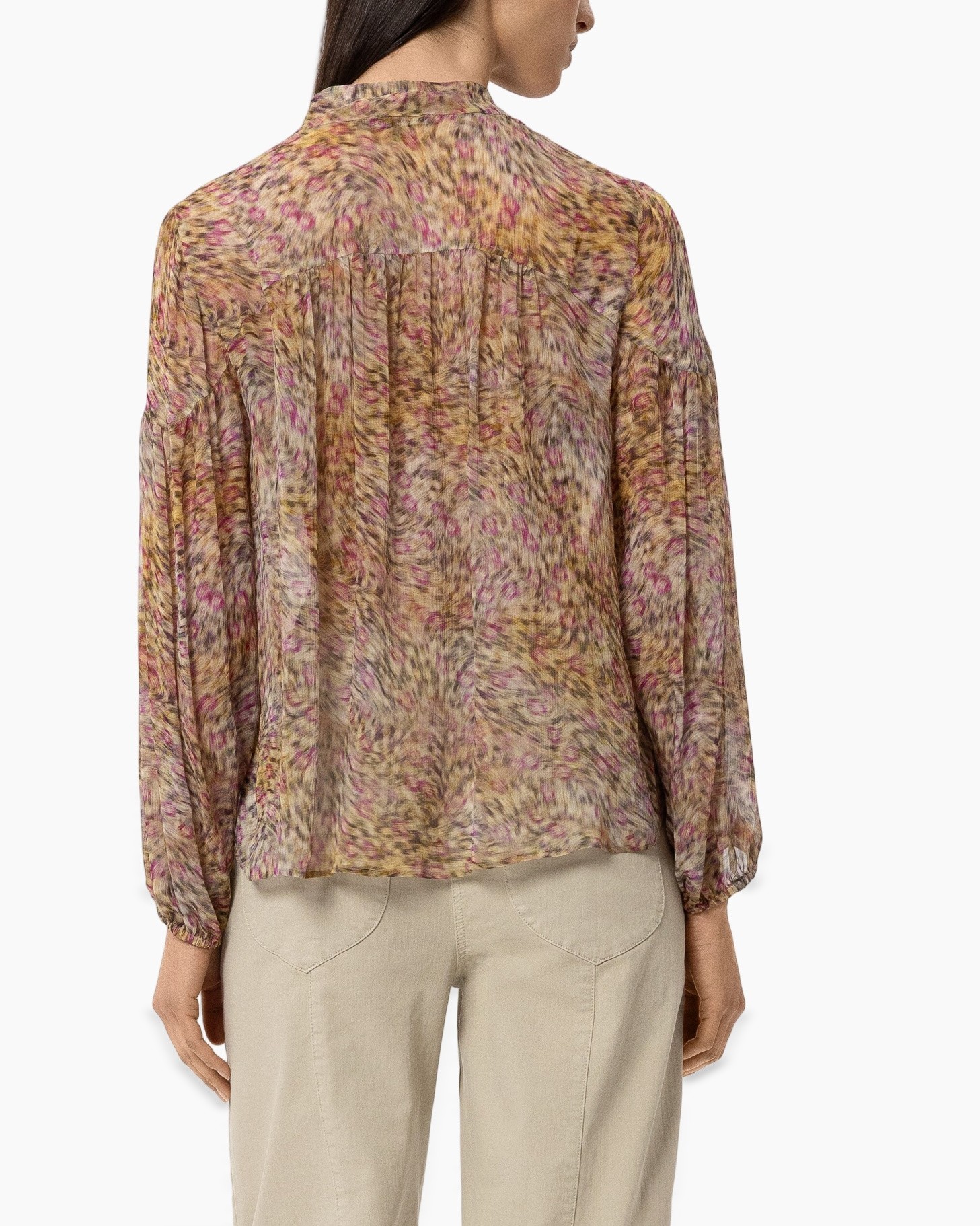 blouse, sheer, long-sleeves, paisley, vintage-inspired