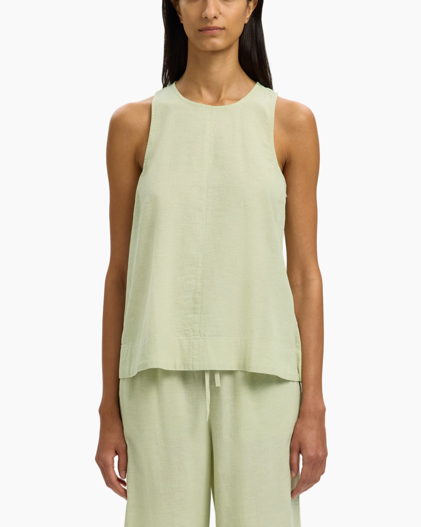 Top Luisa Sl Linen Blend Groen
