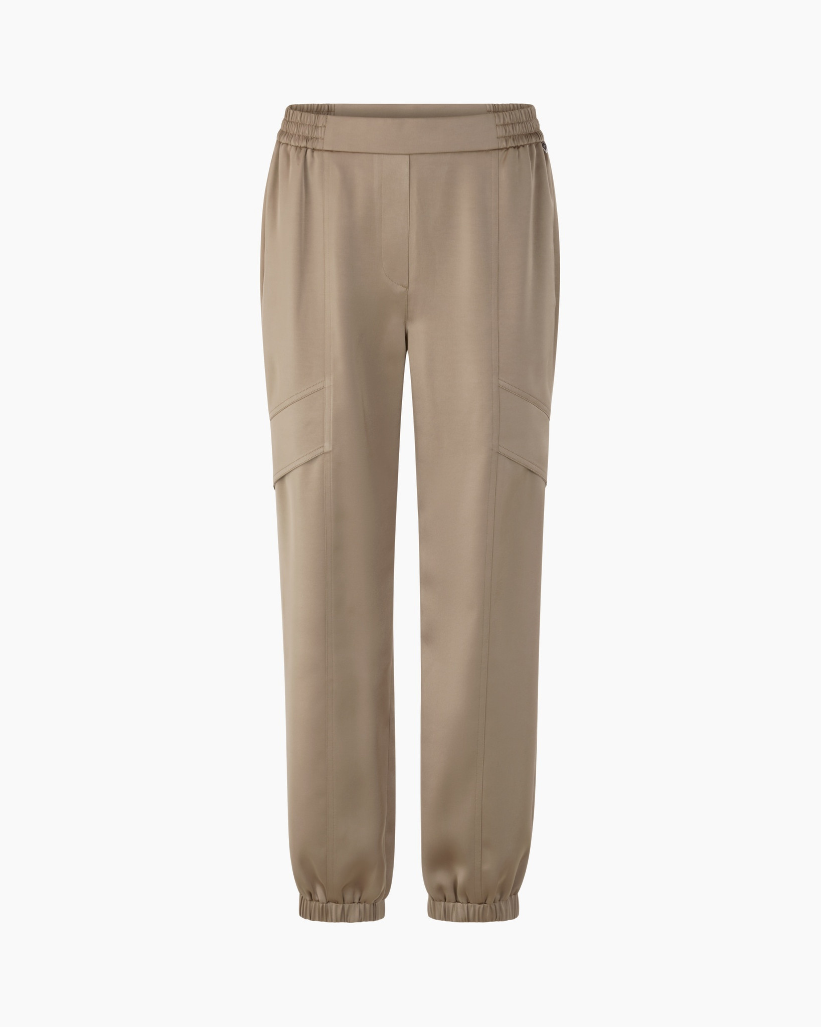 pants, cargo pants, tapered, elastic waistband, beige