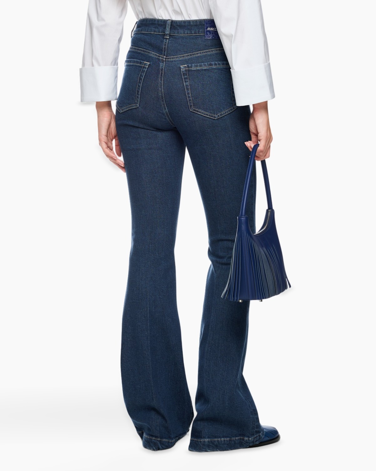 jeans, flare jeans, denim, back pockets, purse