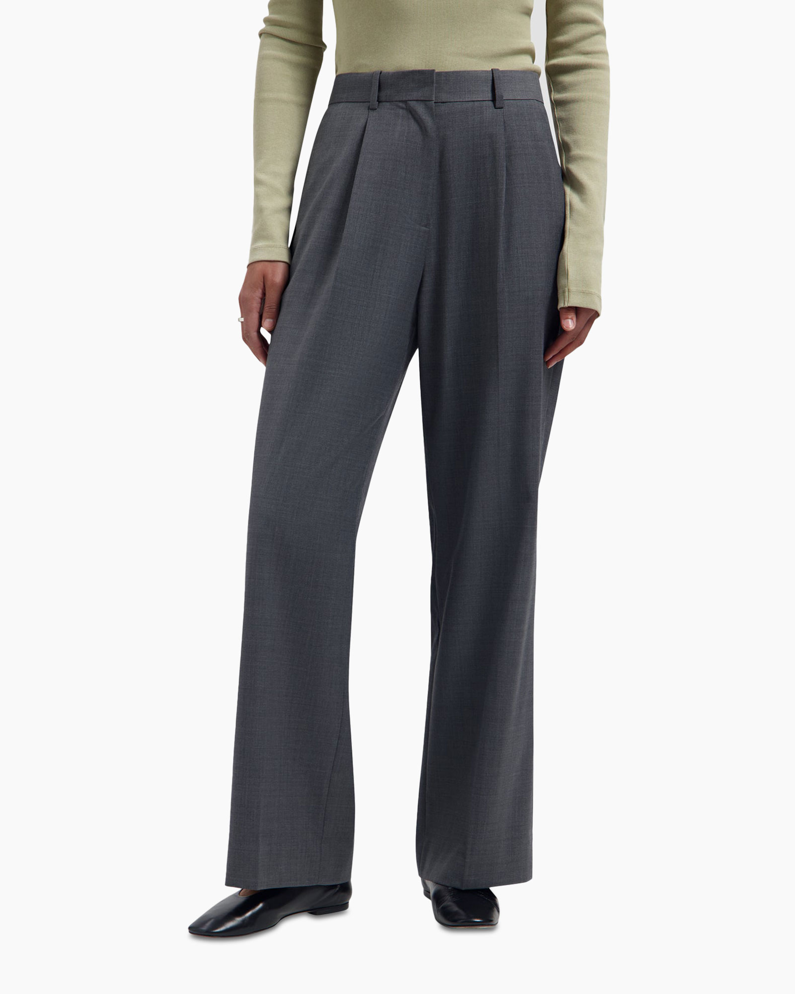pants, trousers, wide-leg, gray, formal