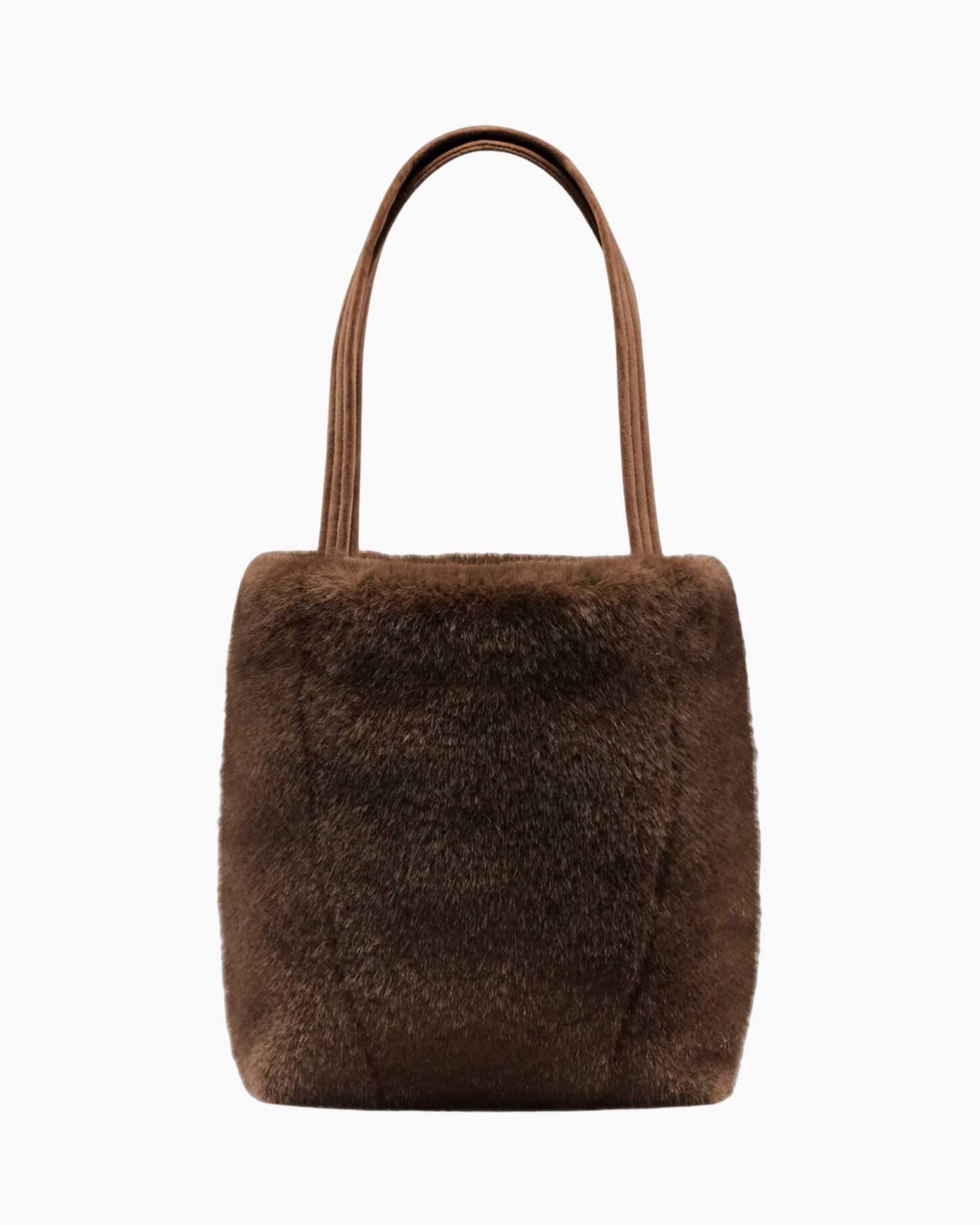 bag, fur, brown, tote, handbag