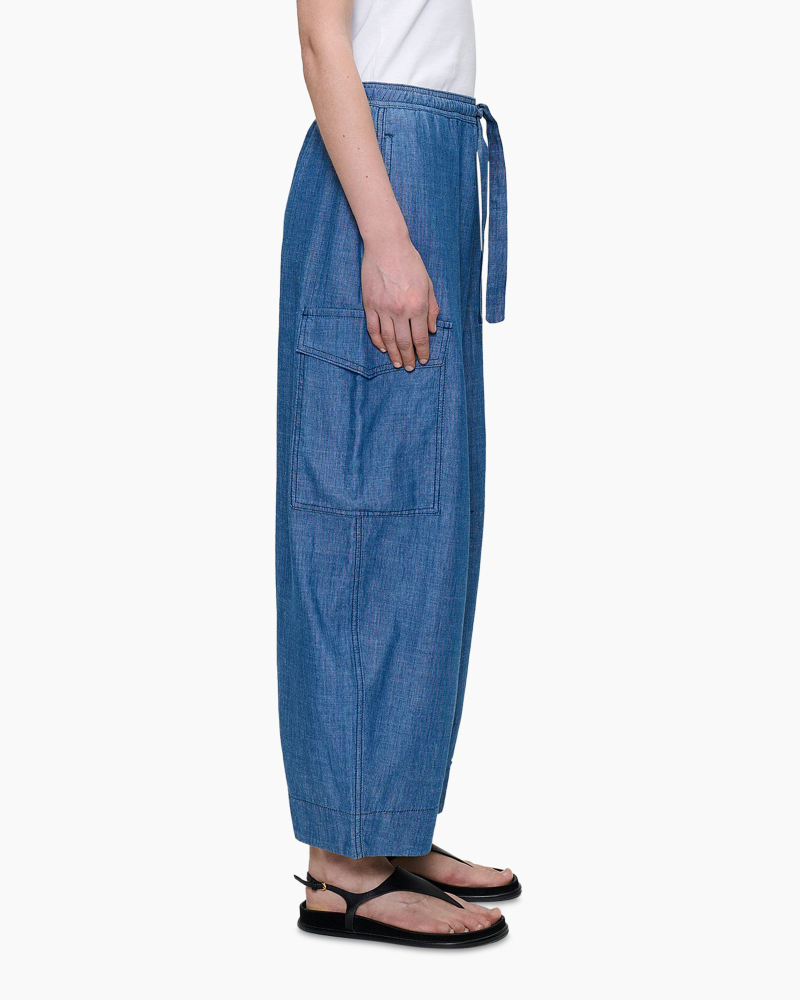 denim, pants, cargo, pocket, drawstring