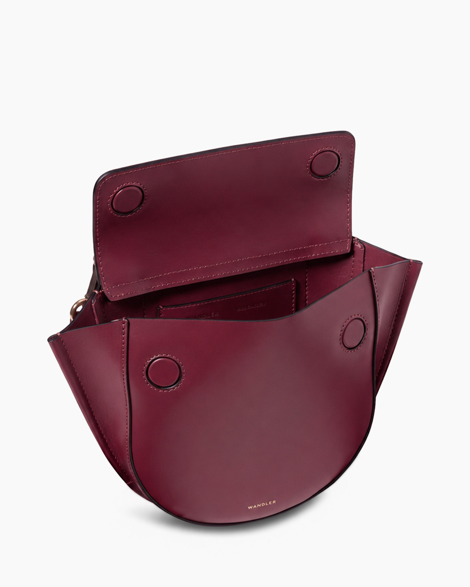 crossbody bag, burgundy, leather, magnetic snap, minimalist design