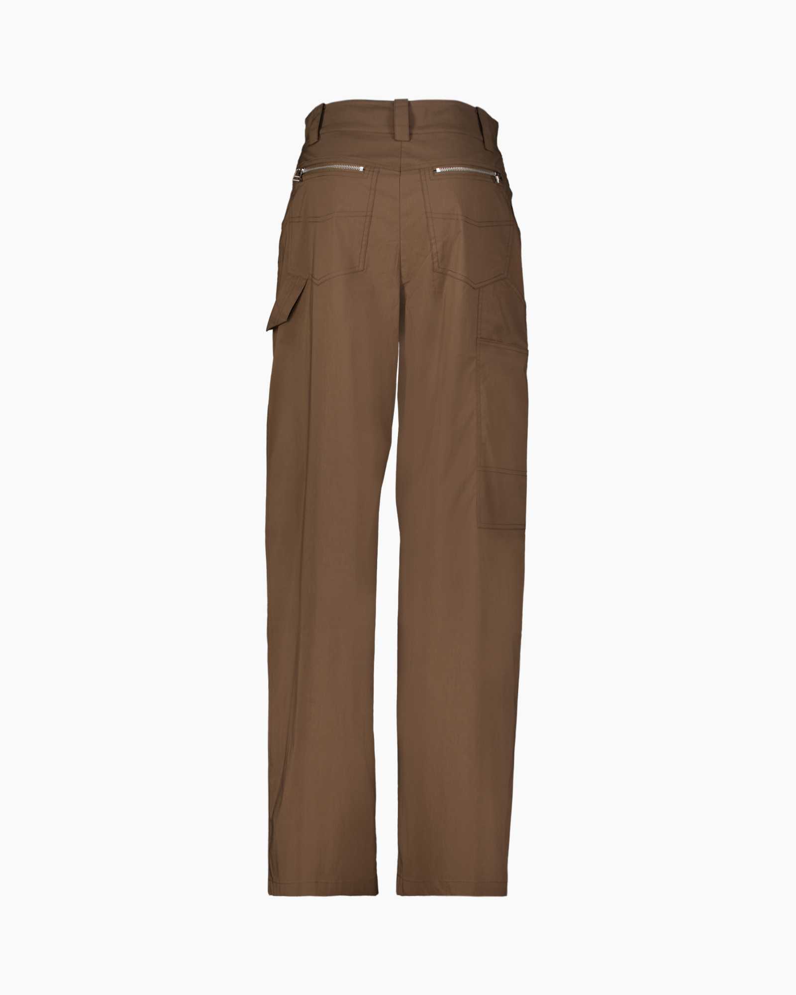 pants, cargo pants, zip pockets, brown, kidney-shaped pockets
