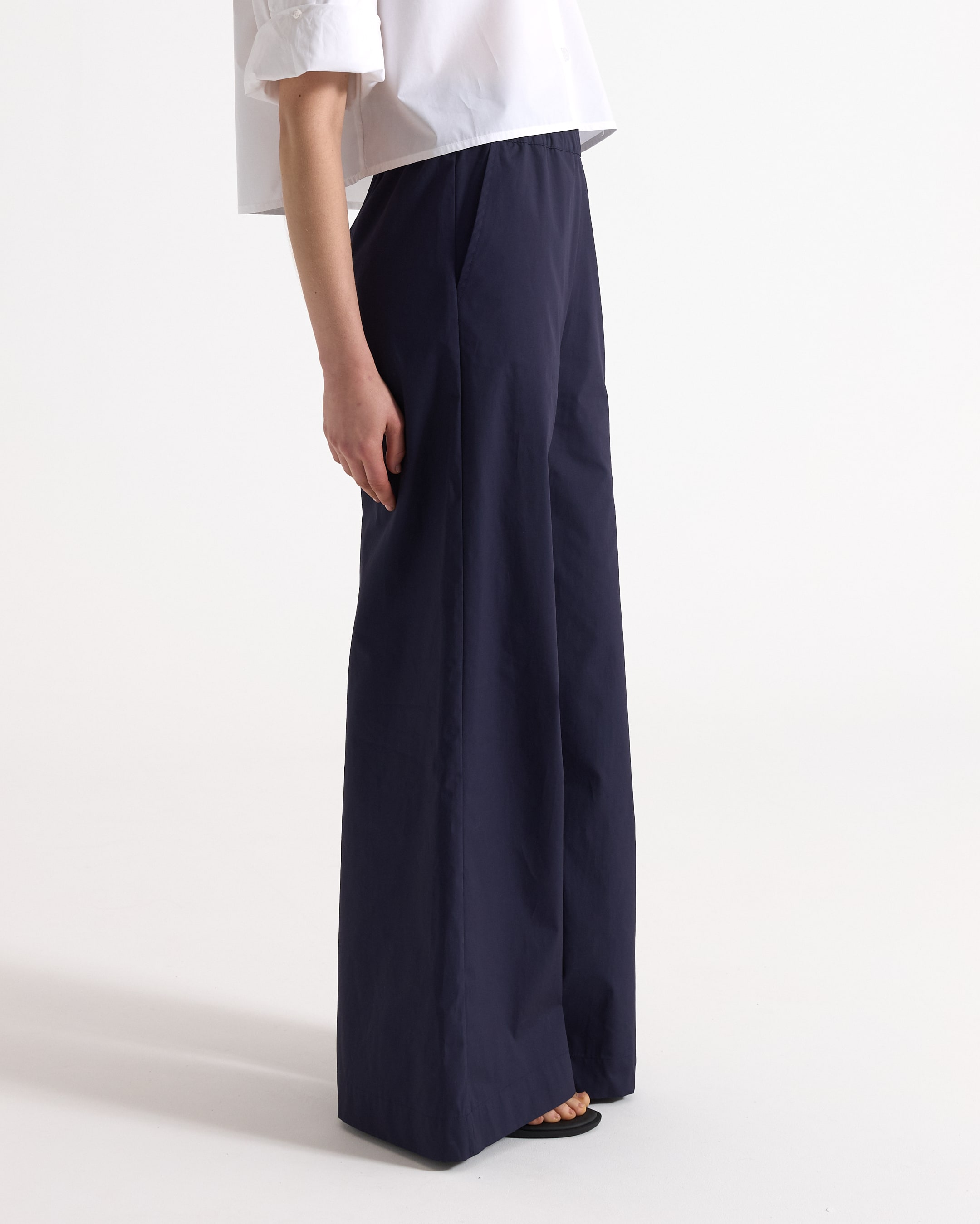 pants, wide-leg, navy, trousers, high-waist