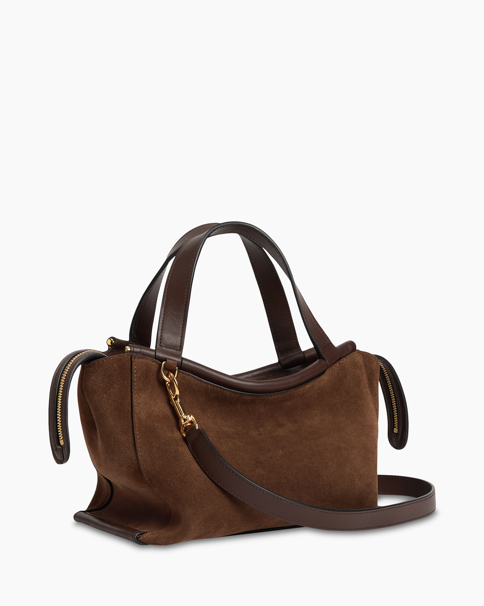 handbag, brown, suede, shoulder bag, top-handle