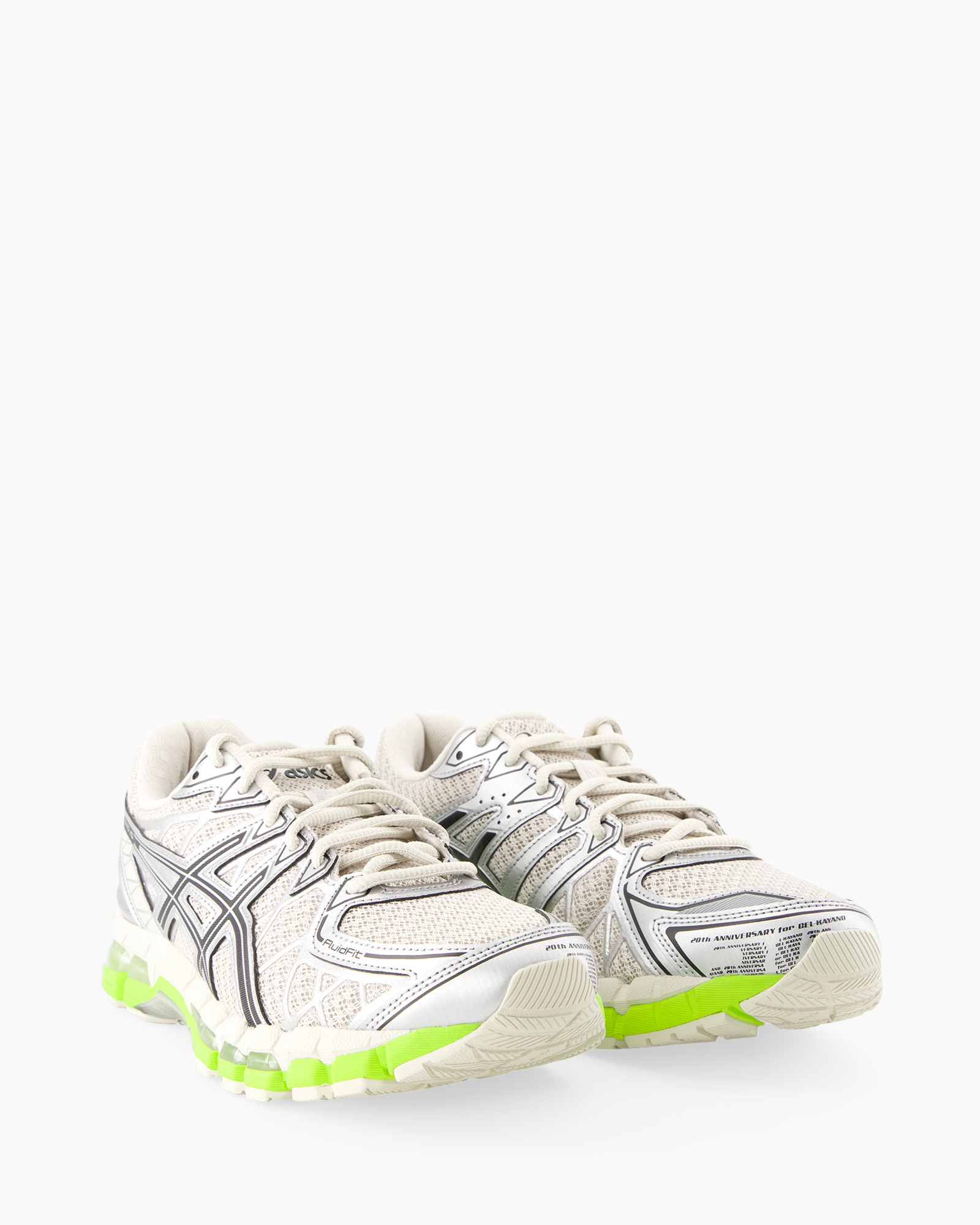 running shoes, mesh upper, white, neon green sole, athletic sneakers
