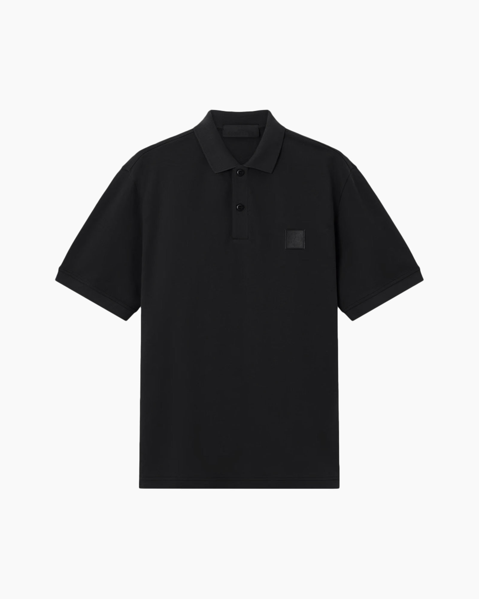 polo shirt, black polo, short sleeve, collared shirt, solid color