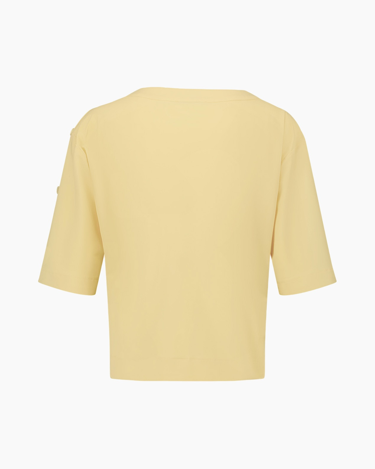 t-shirt, short-sleeve, yellow, plain, back-view