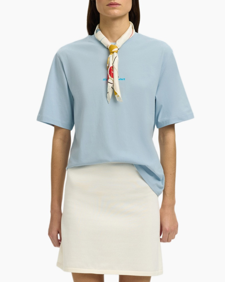 T-shirt Regular Vigga Ss Hotel Amour Tee Licht Blauw