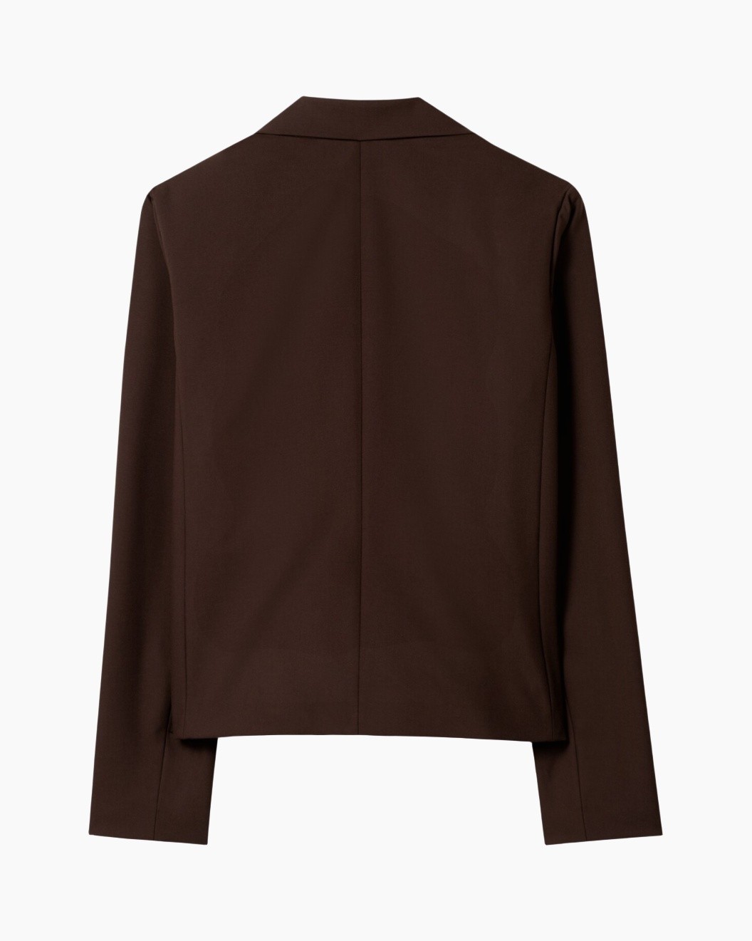 blazer, brown, long-sleeve, collar, back