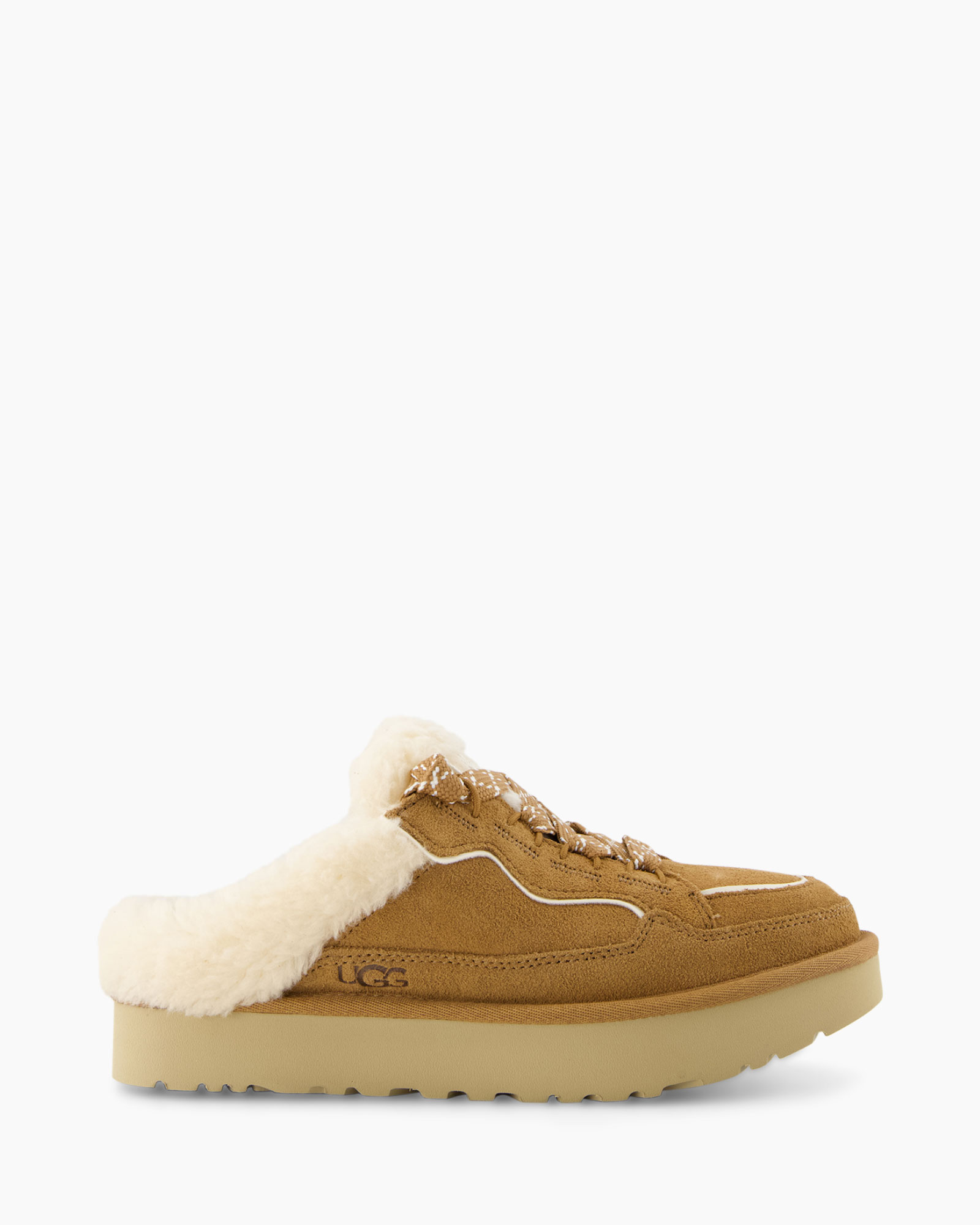 mule, slipper, shearling, suede, platform