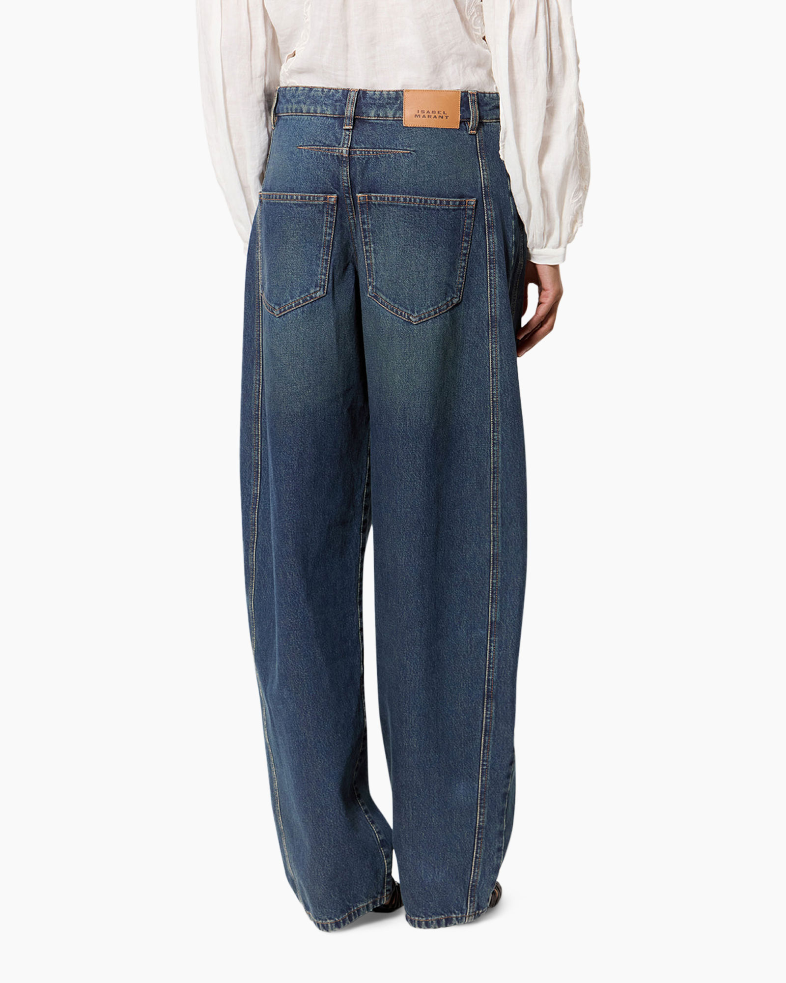 denim jeans, wide leg, high waist, blue, pants