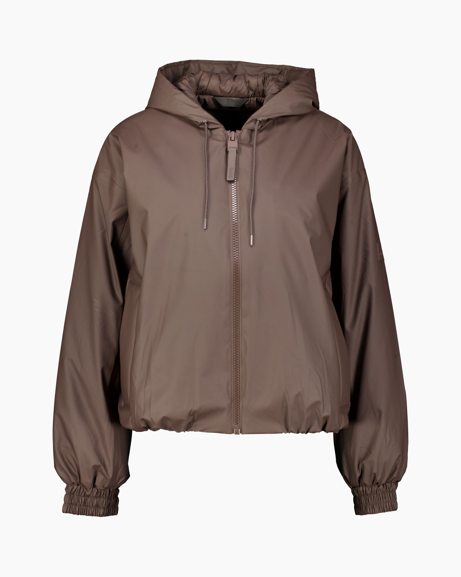 jacket, windbreaker, hooded, zipper, brown