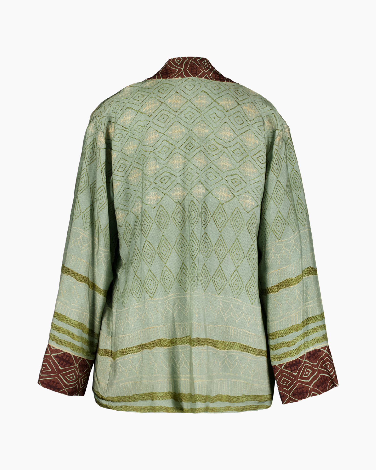kimono, kimono jacket, geometric pattern, long sleeve, mint green, kimono, kimono jacket, geometric pattern, long sleeve, green brown