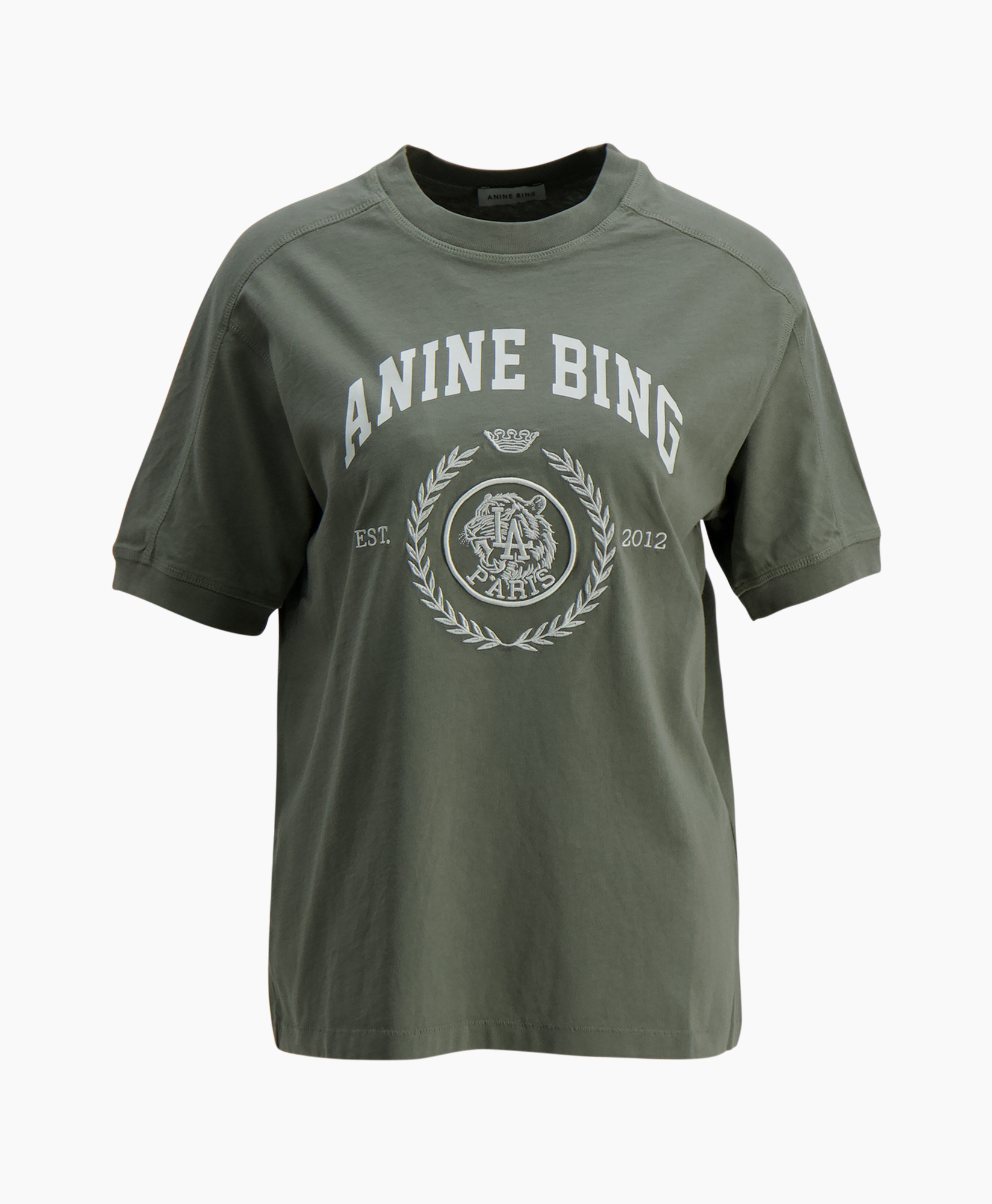 tshirt, graphic tee, olive green, short-sleeve, round neck