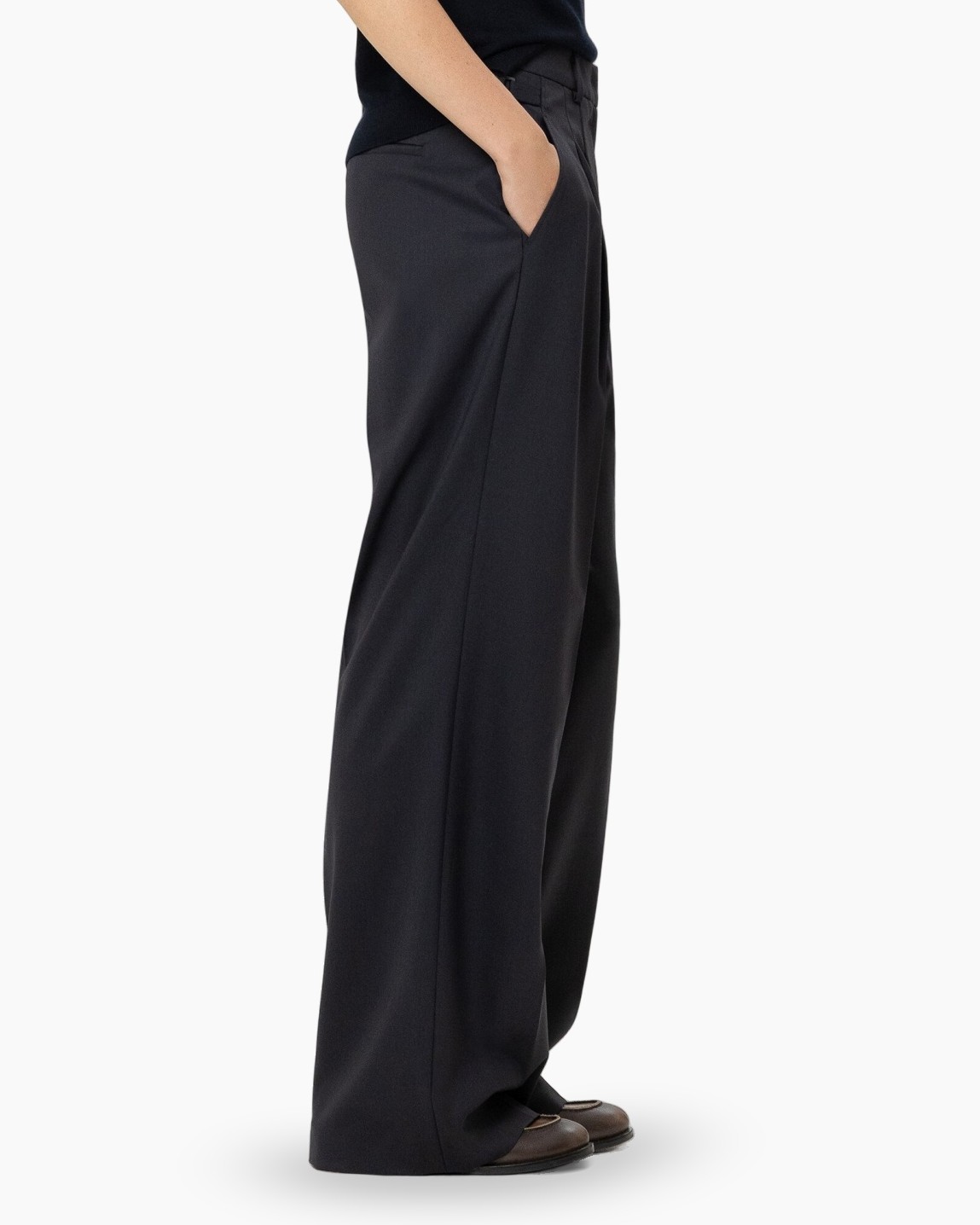 pants, trousers, wide-leg, black, pockets