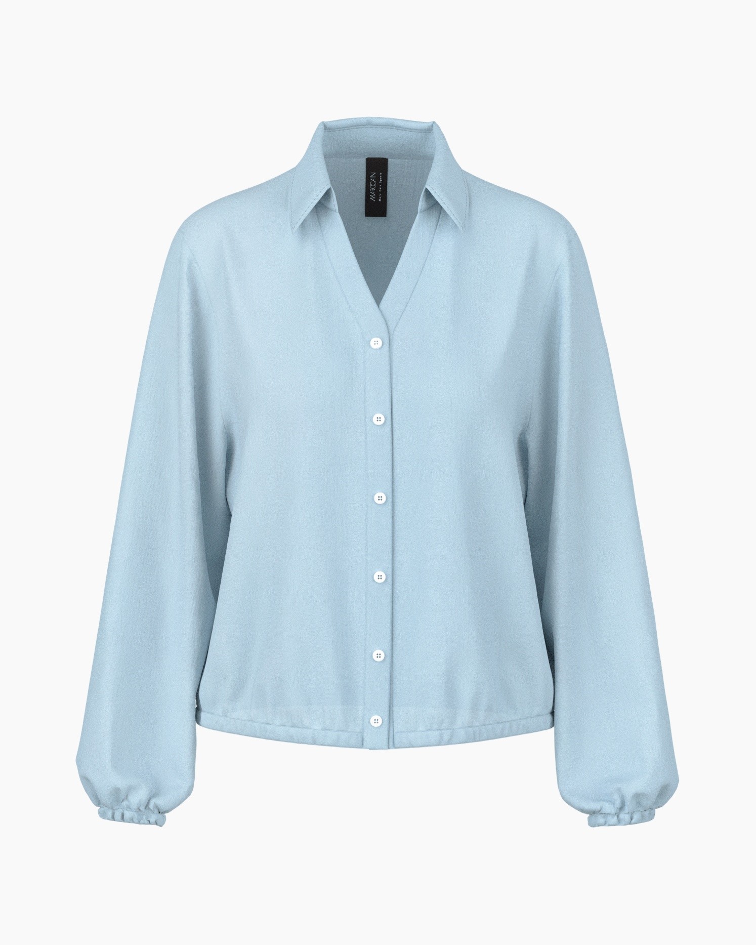 shirt, blouse, button-down, light blue, collared