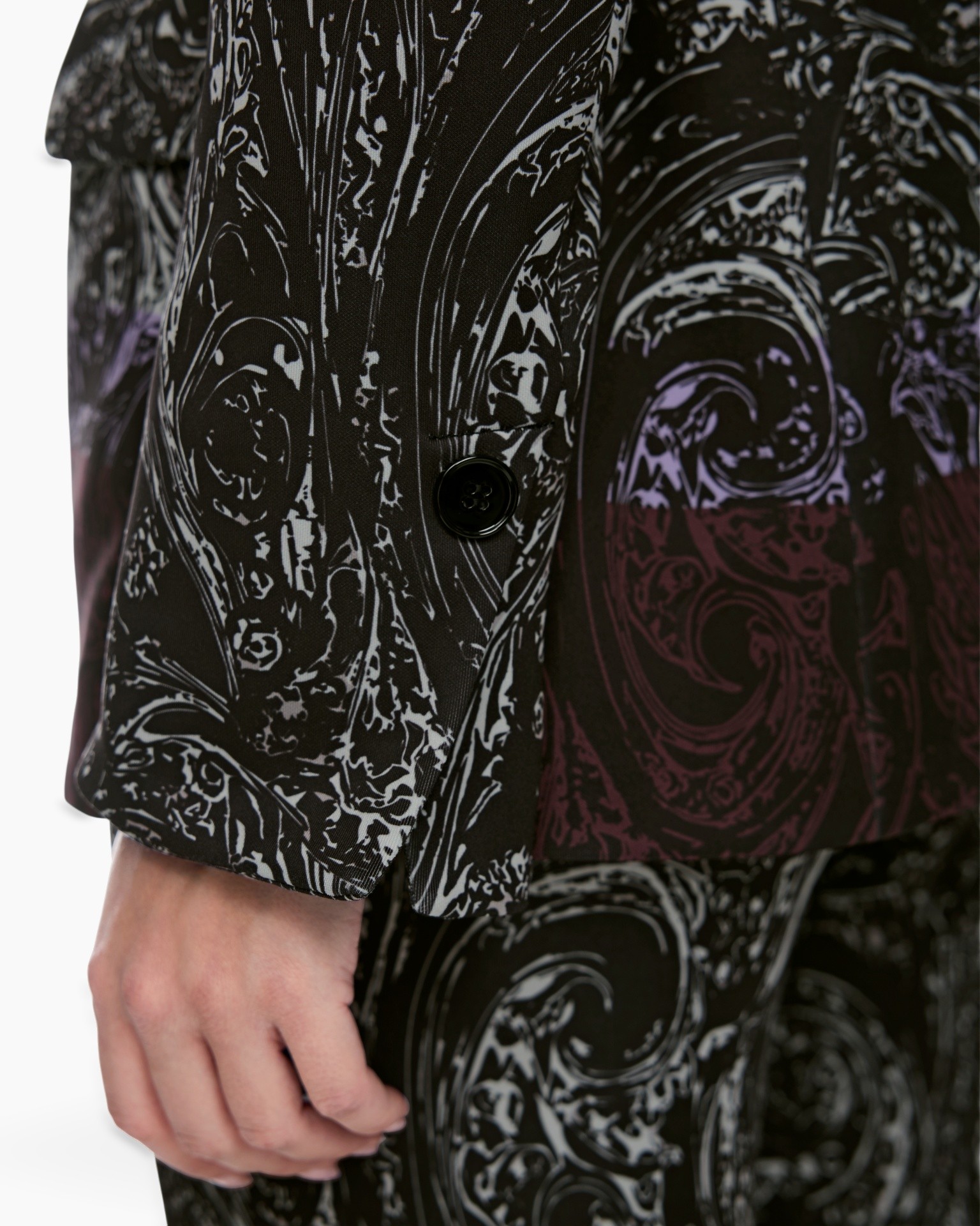dress, blazer, paisley, pattern, black
