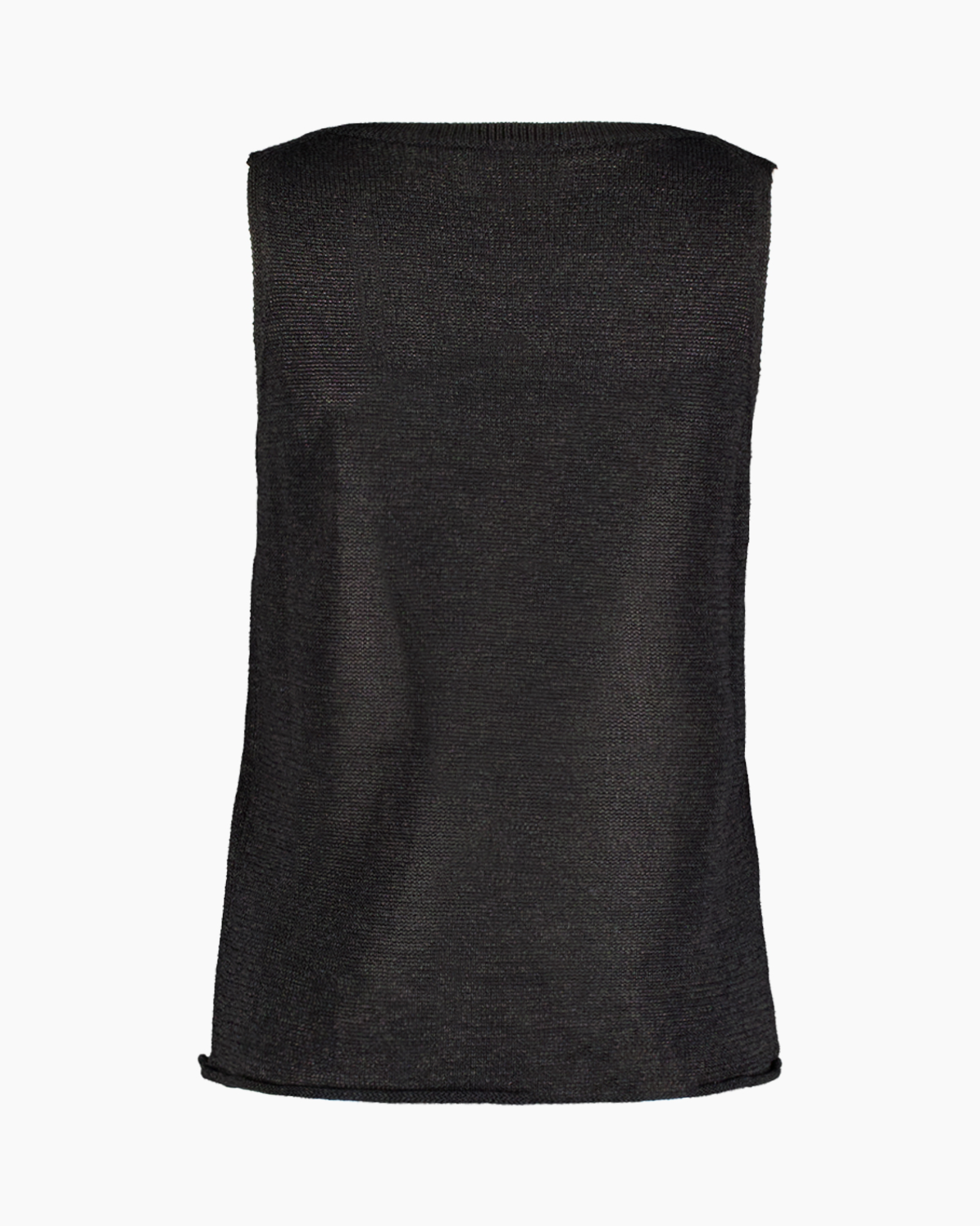 top, sleeveless, black, knit, tunic