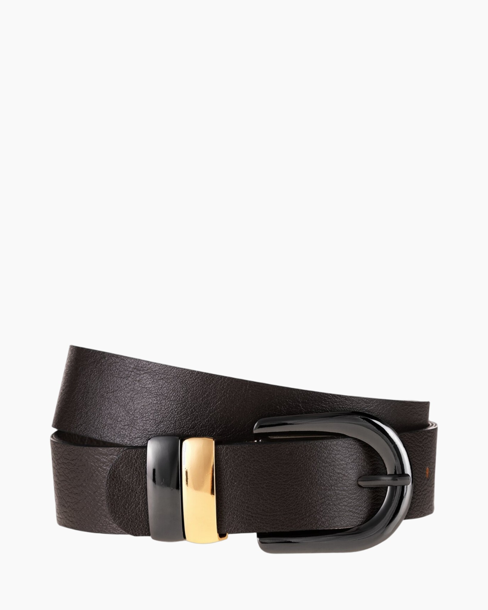 belt, leather, brown, metal buckle,  adjustable