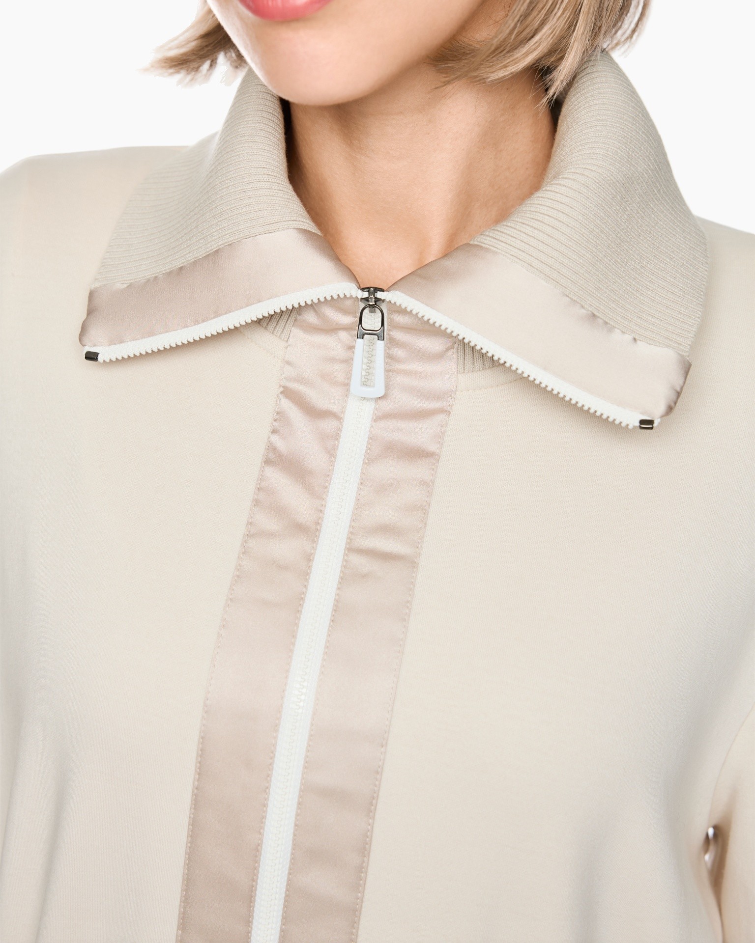 coat, zipper, collar, beige, jacket