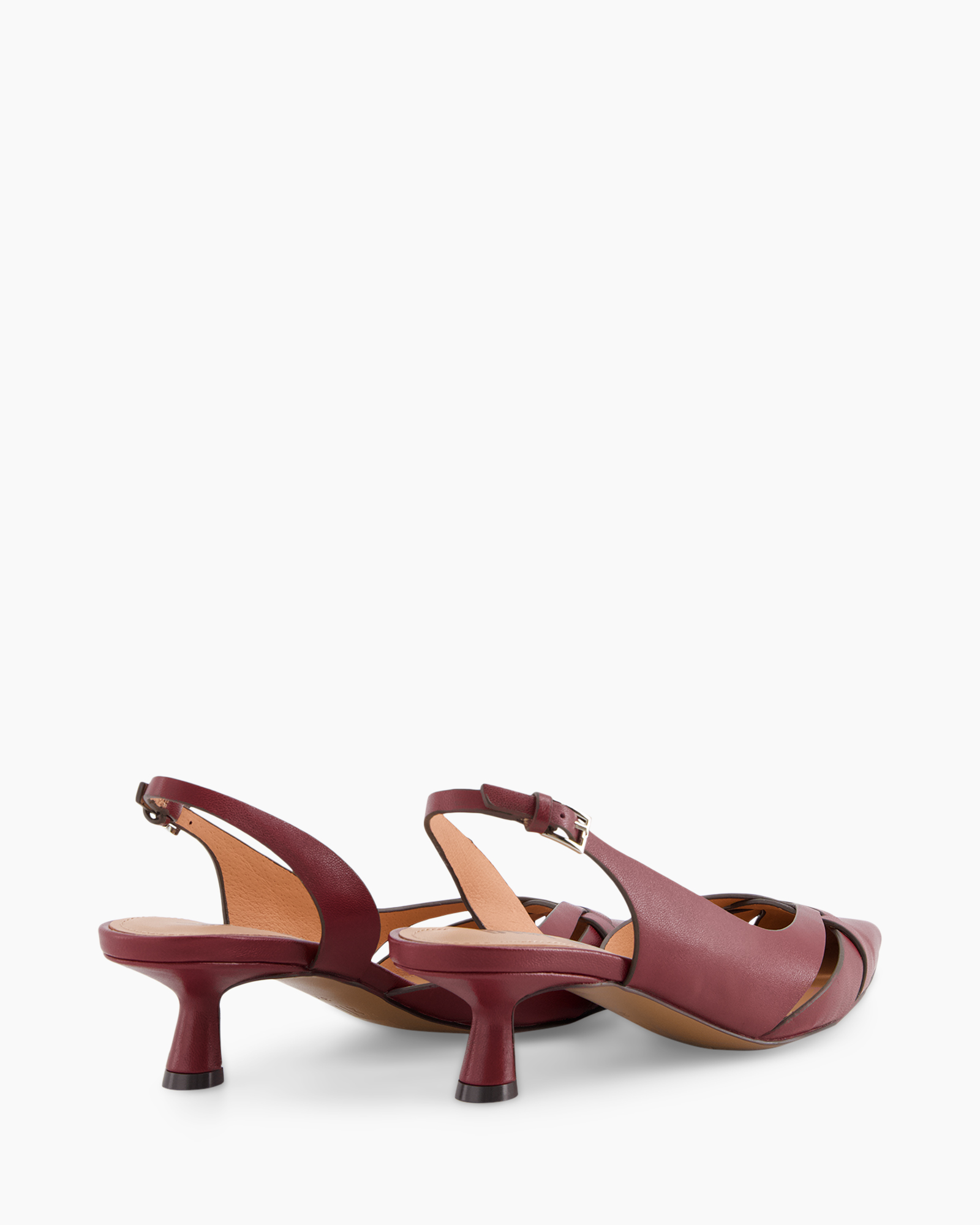 women's sandals, mid heel, burgundy, open toe, leather