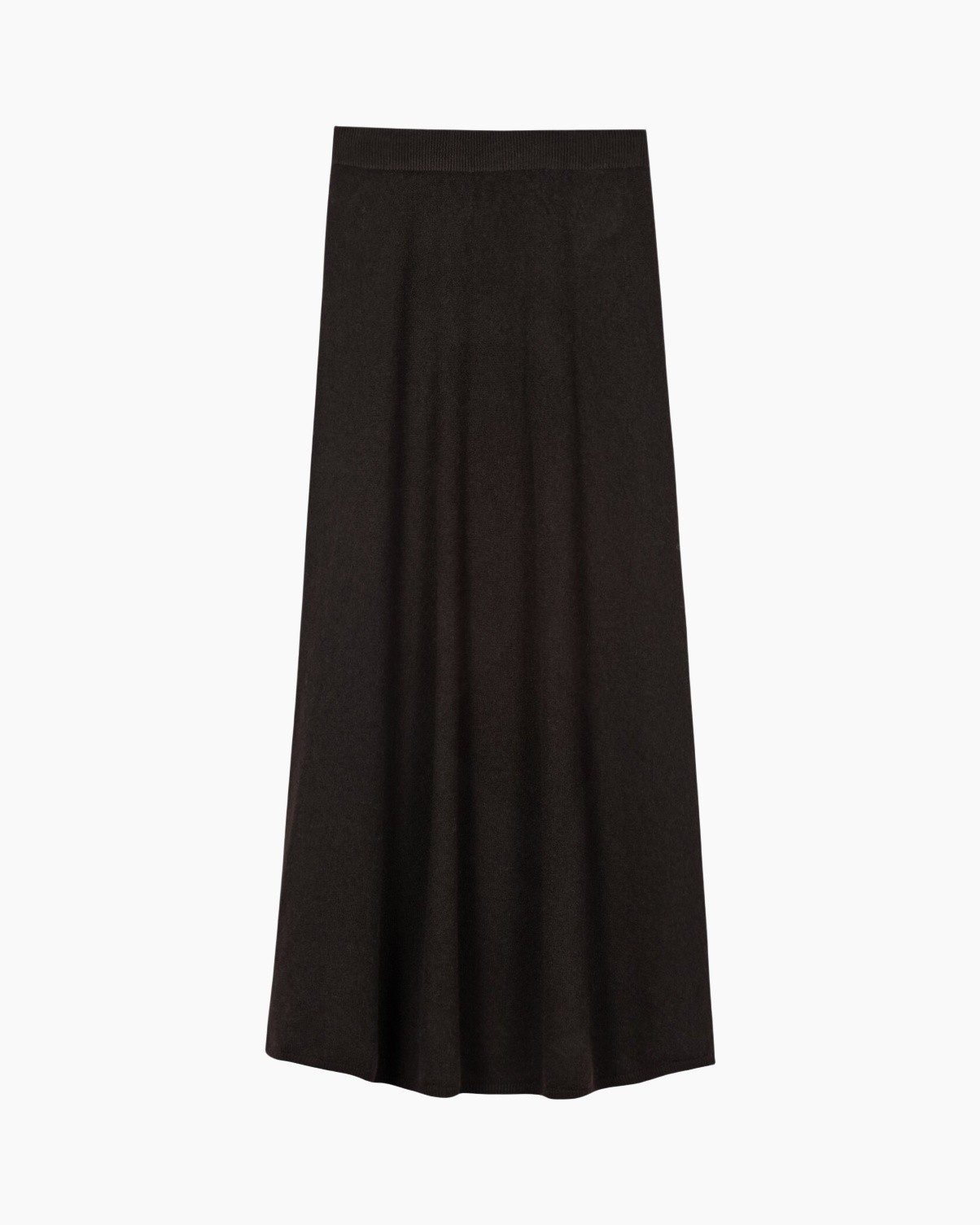 skirt, long, black, solid, knit