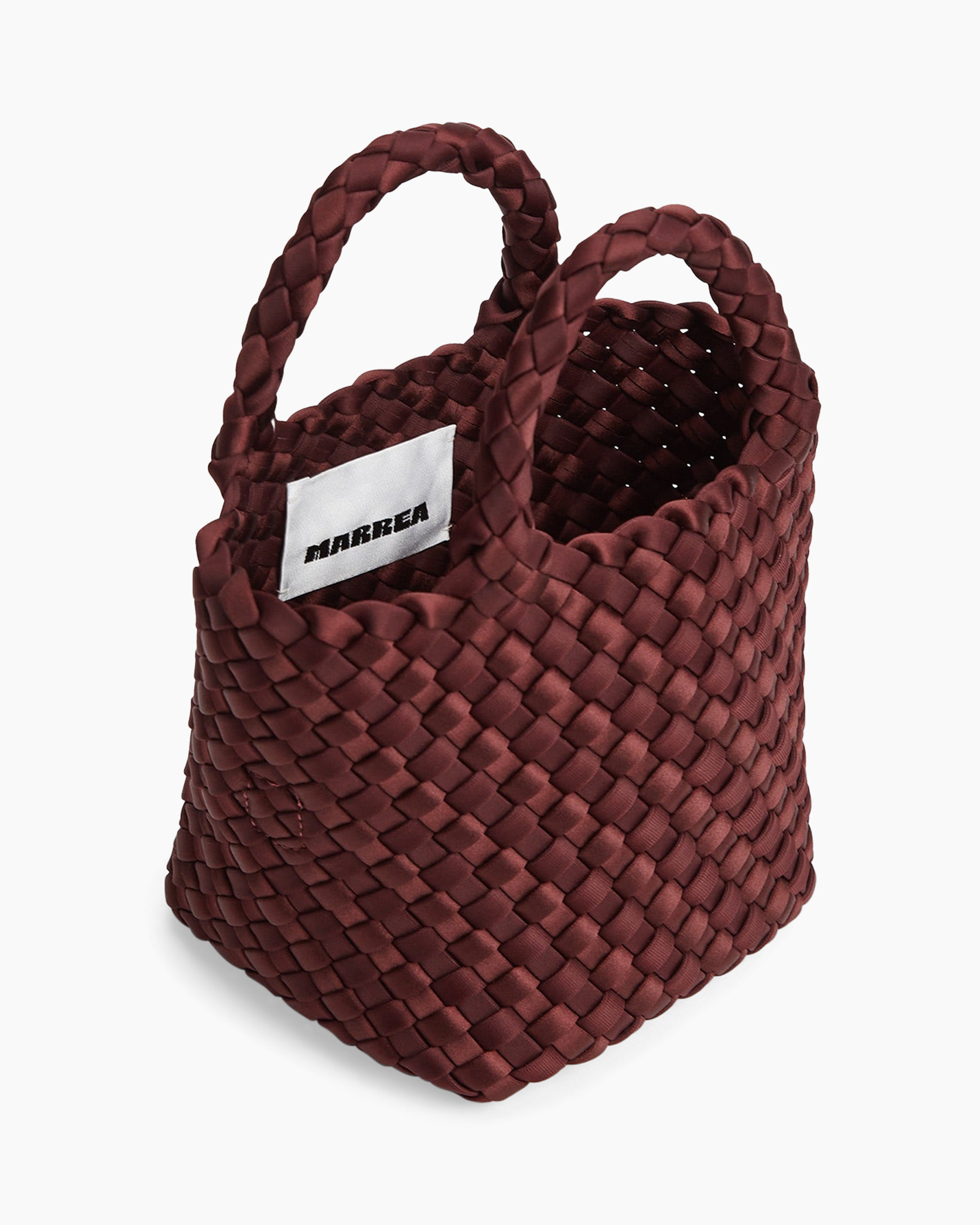 woven bag, handbag, maroon, shoulder strap, braided texture