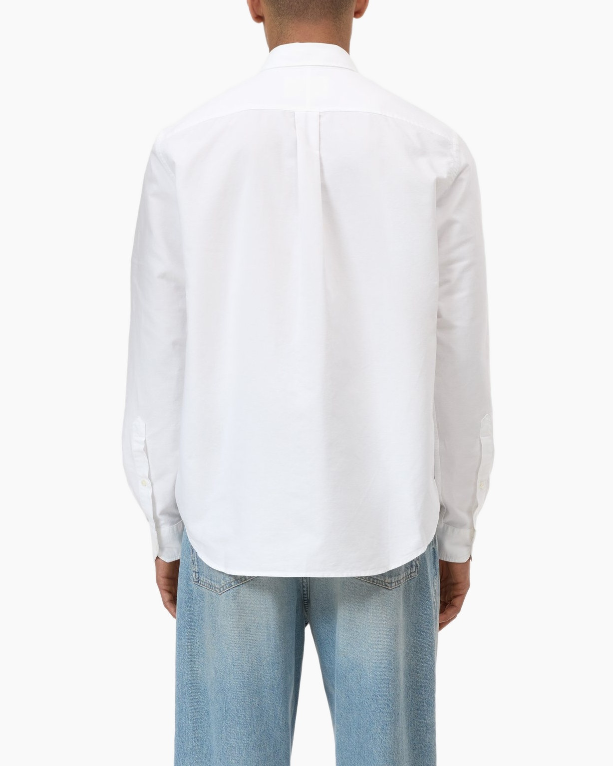 shirt, white, button-down, long-sleeve, pocket