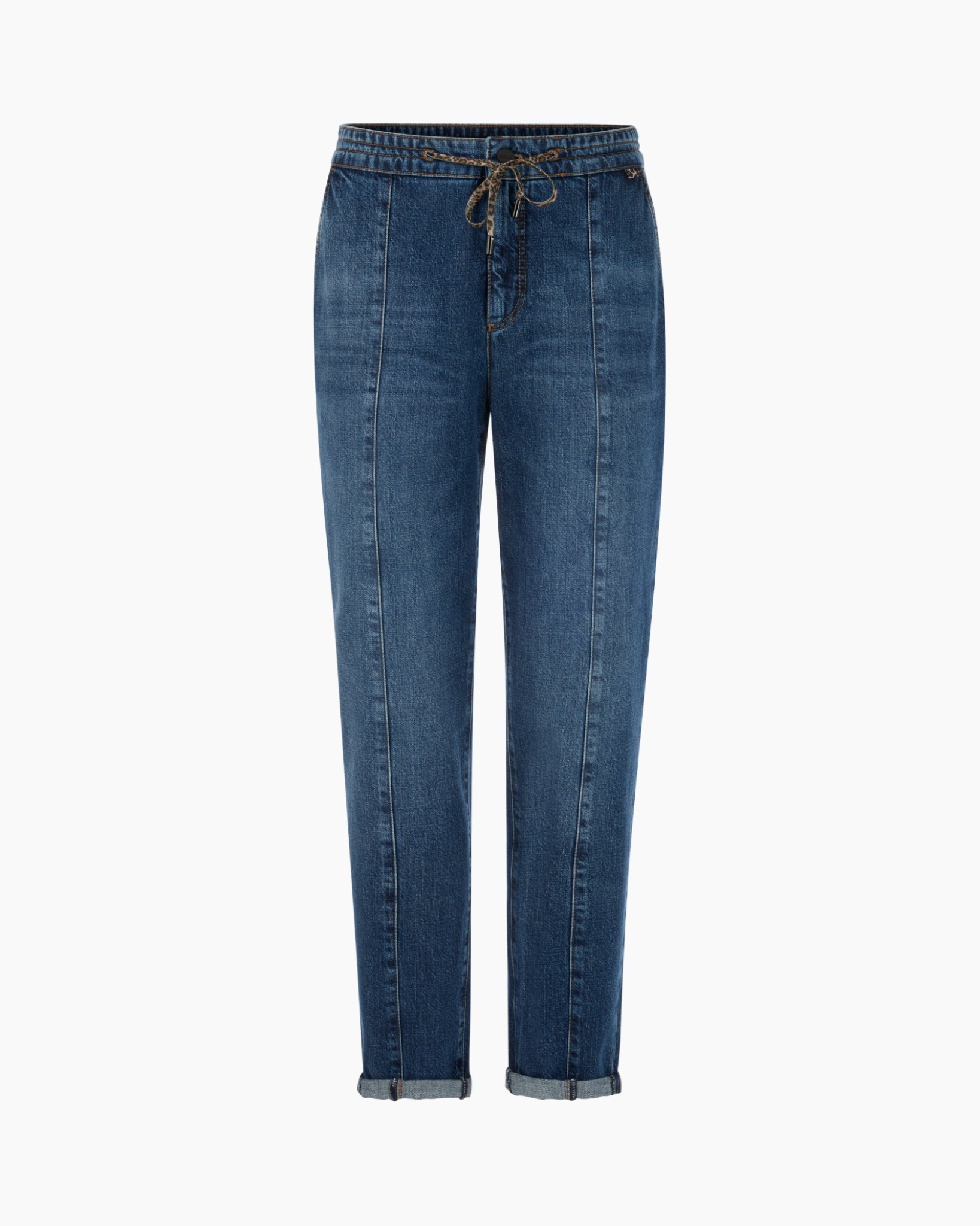 jeans, denim, drawstring, straight-leg, blue