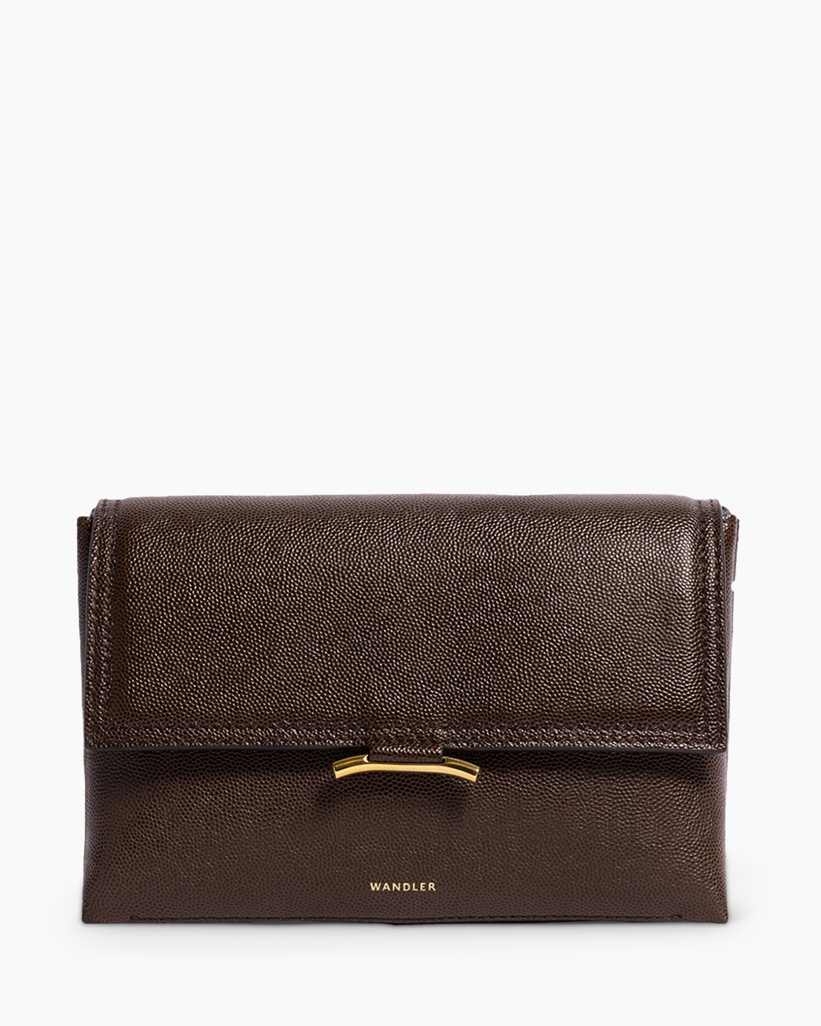 wallet, brown, pebbled leather, clutch, gold accent