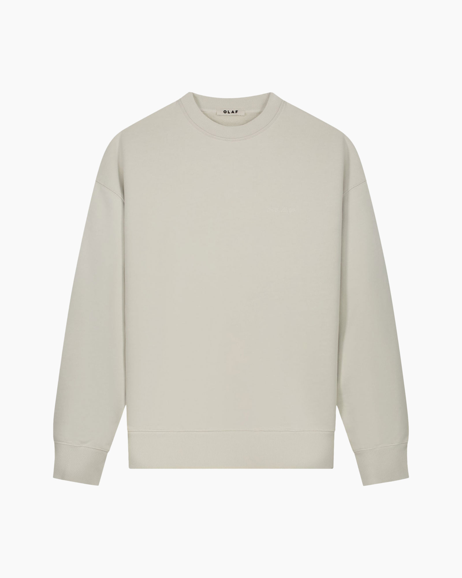 sweatshirt, crewneck, long-sleeve, beige, plain
