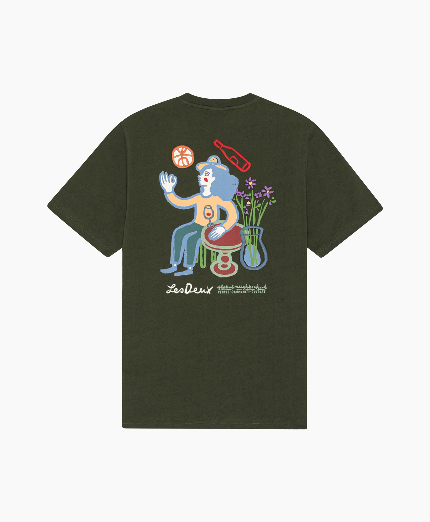 t-shirt, graphic, olive, short-sleeve, art