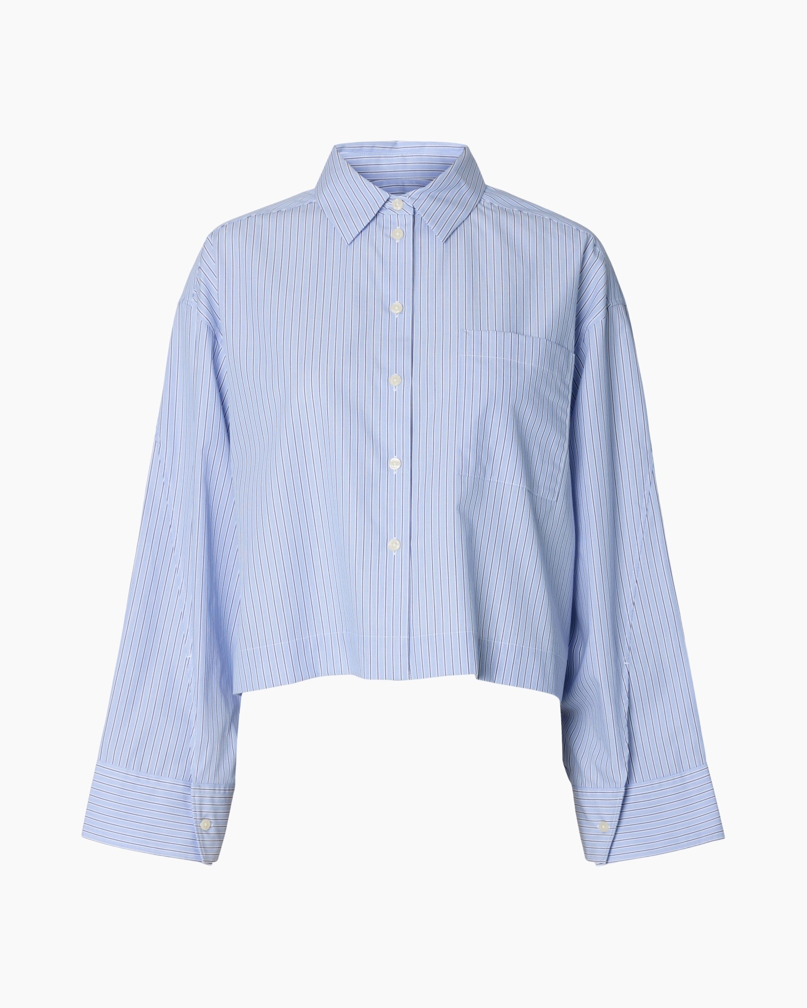 shirt, striped, blue, buttoned, collared
