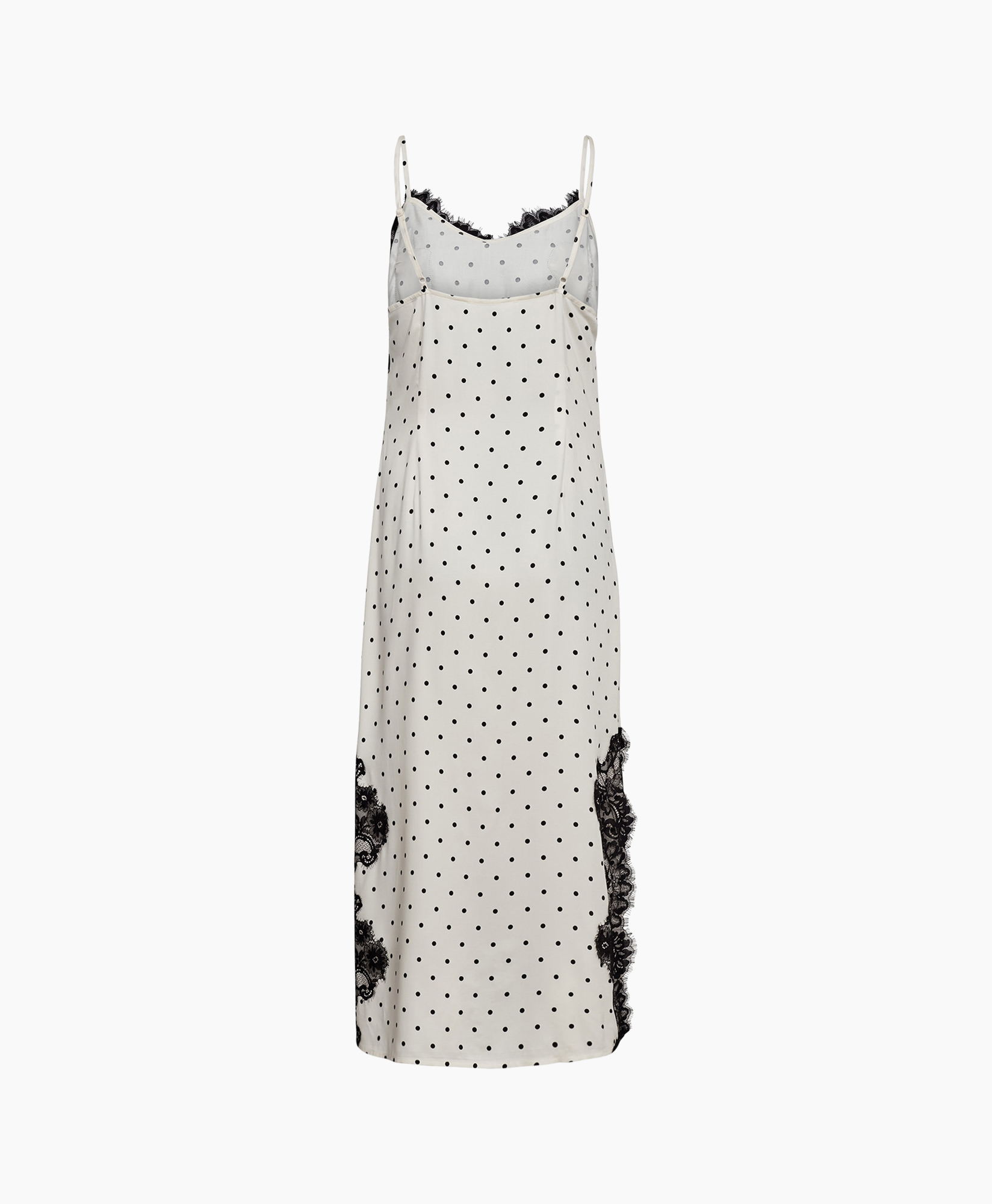 nightdress, slip, silk, lace, polka-dots