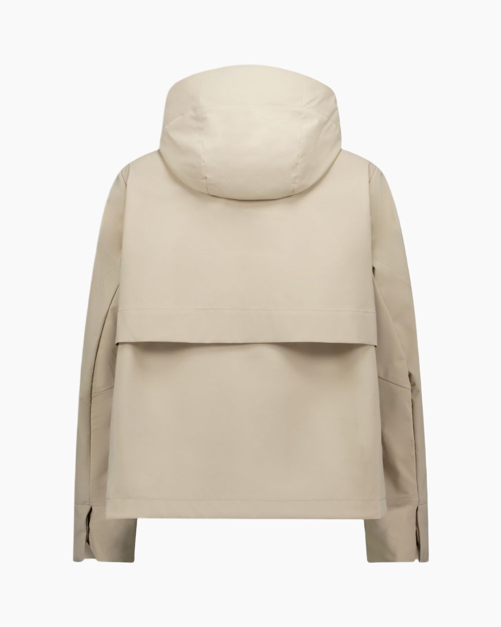 jacket, hooded, beige, puffer, pocket