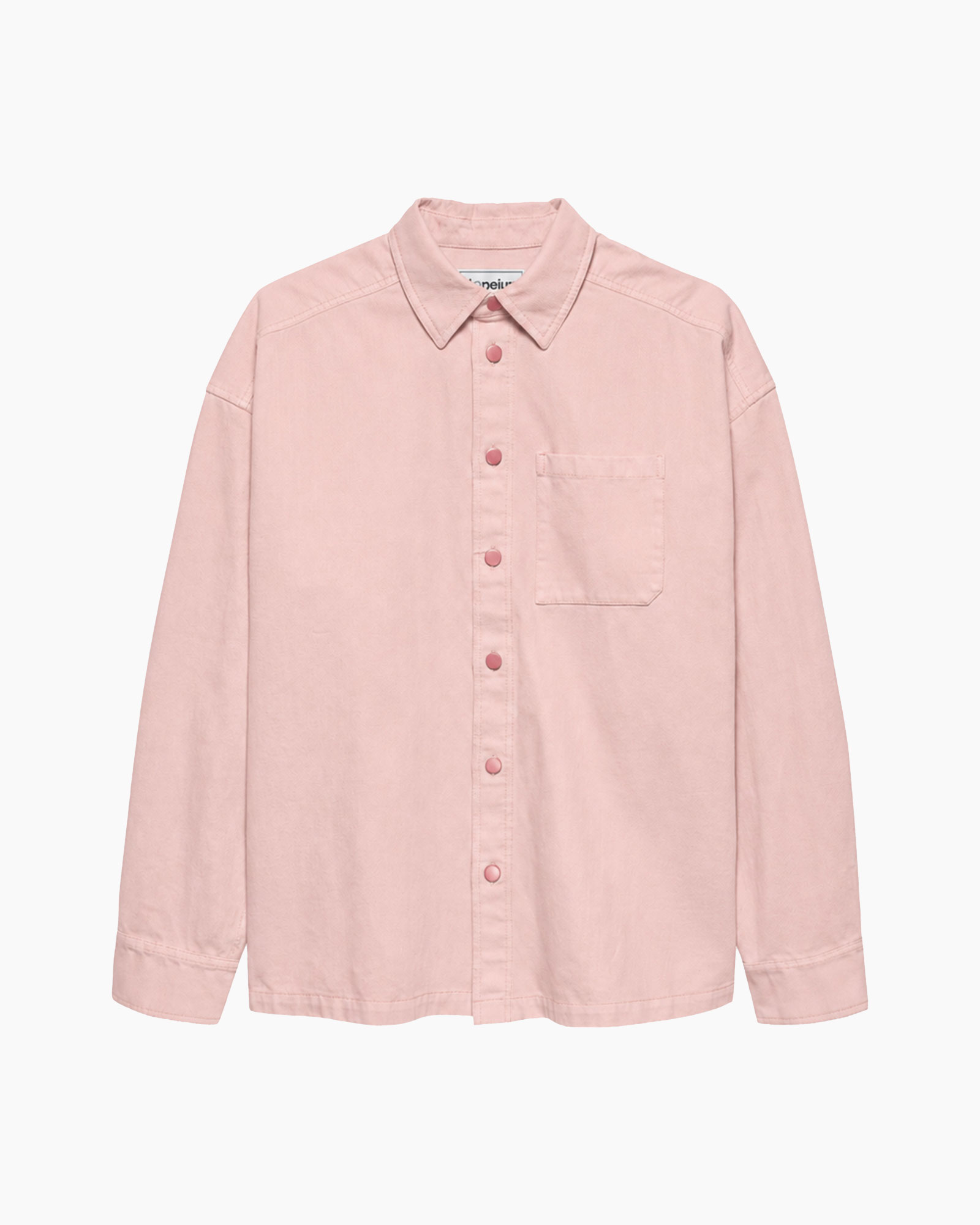shirt, pink, long-sleeve, button-down, pocket