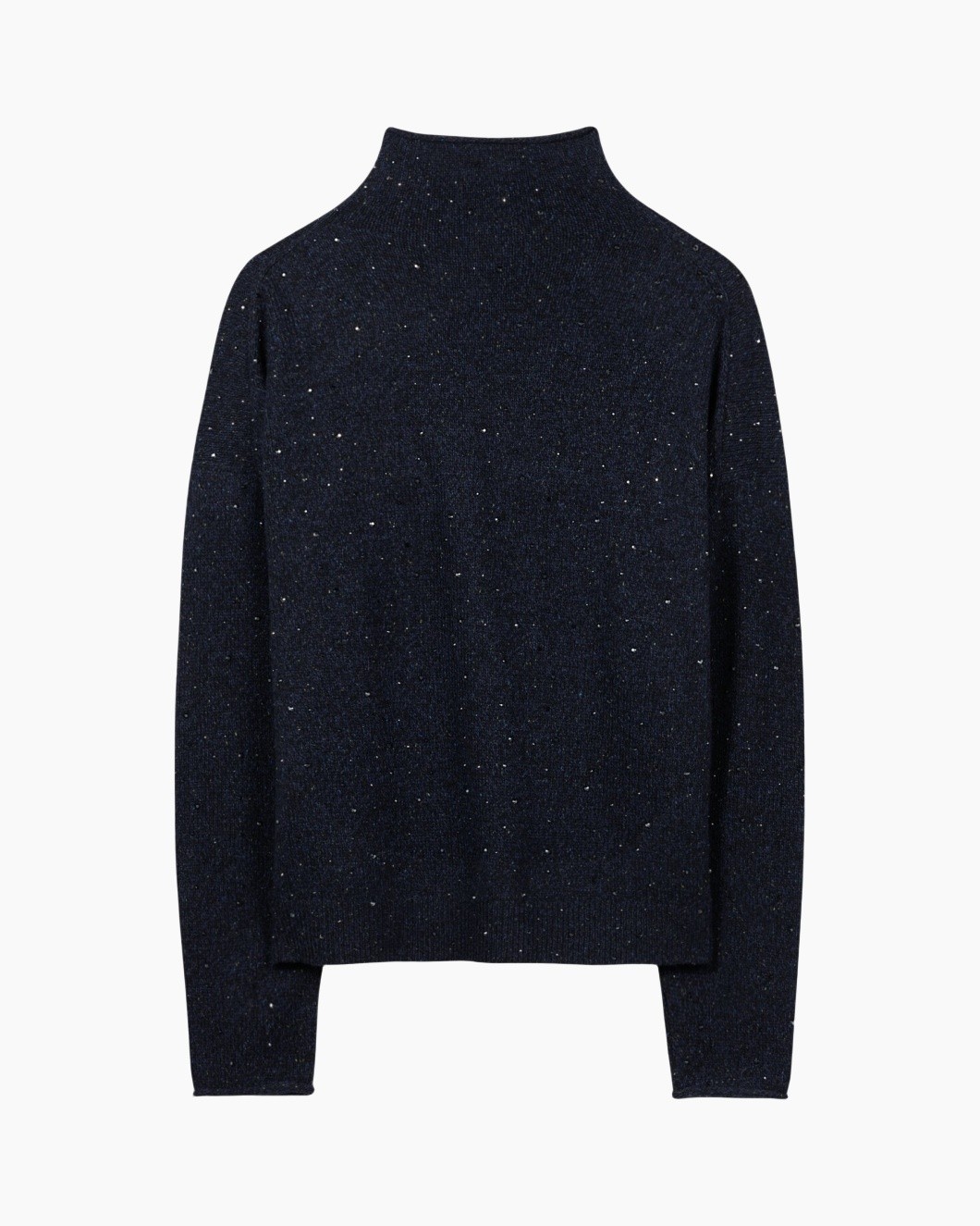 turtleneck, knit, dark blue, speckled, pullover