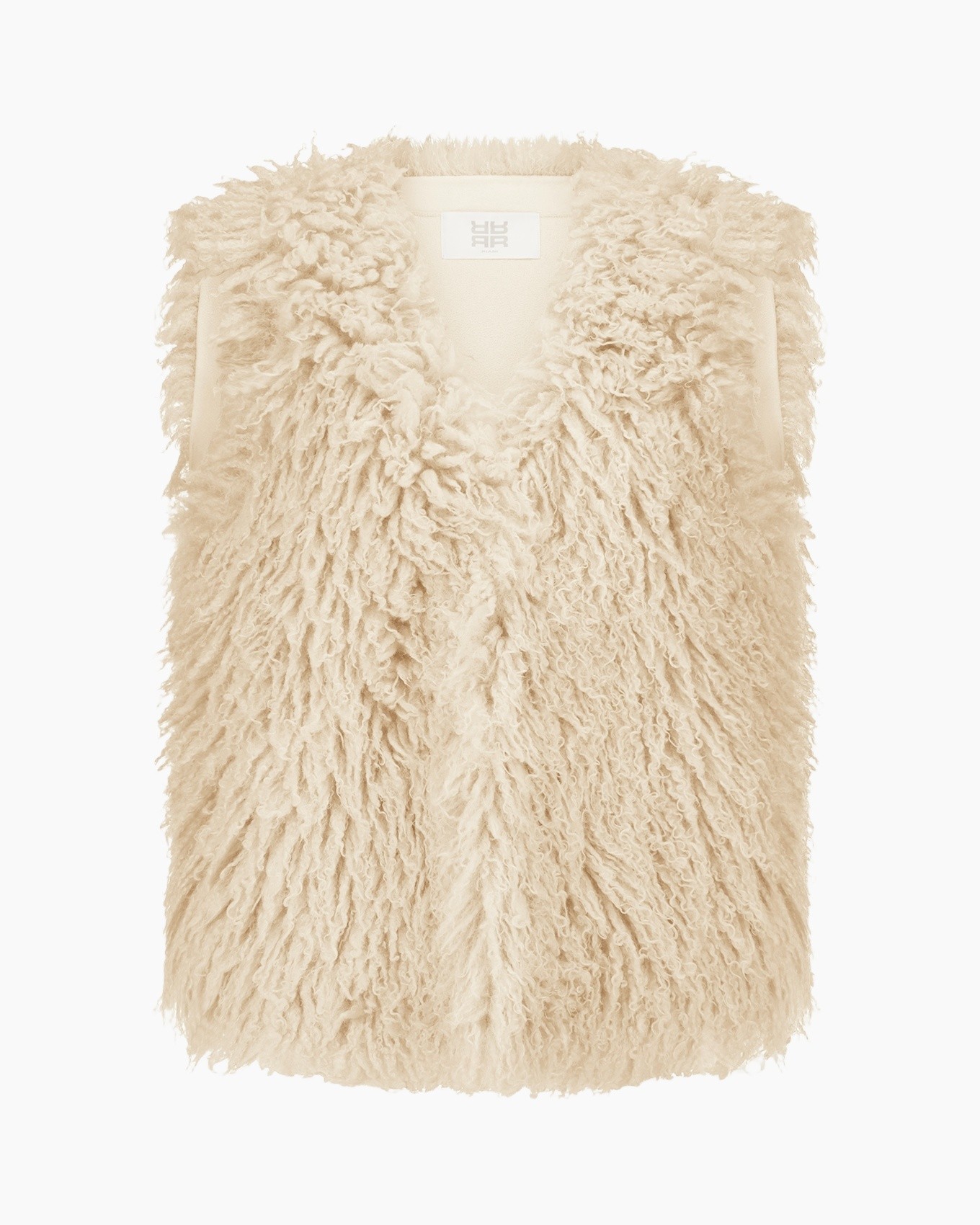 faux fur, vest, beige, sleeveless, textured
