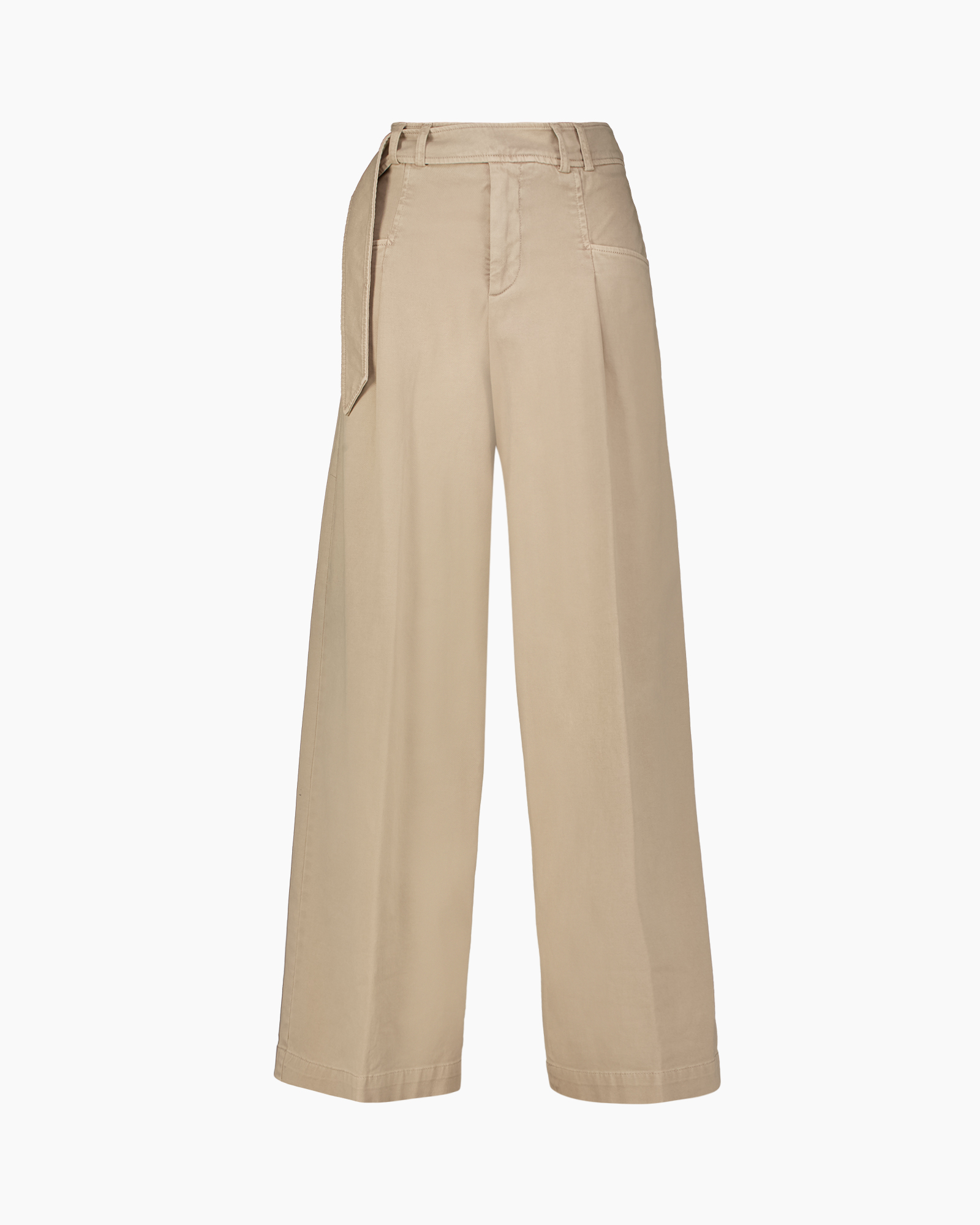 pants, wide-leg, beige, high-waist, belted