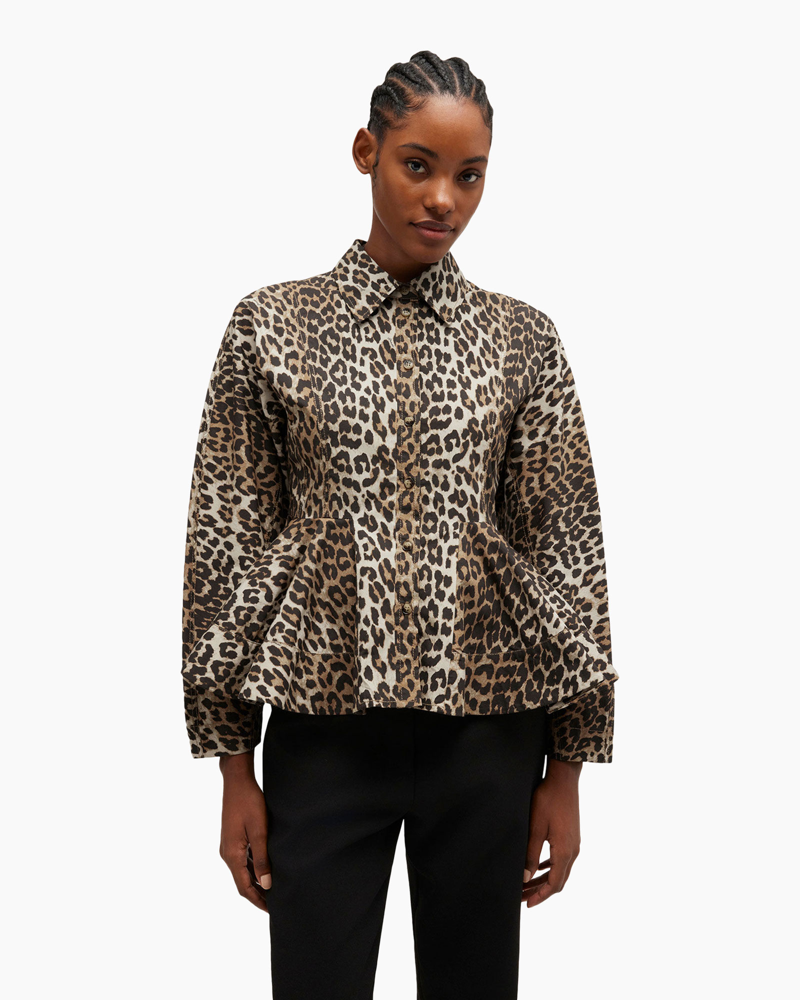 Longsleeve Printed Stretch Bruin