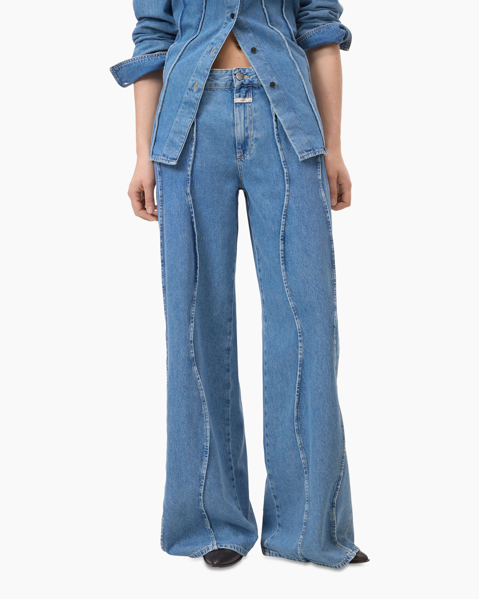 denim, jeans, wide-leg, high-waist, indigo
